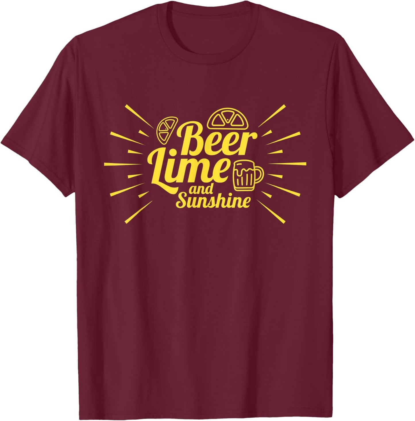 Beer Lime And Sunshine Funny Drinking Party Relaxation Gift Women T-Shirt - T-Shirt | Maroon