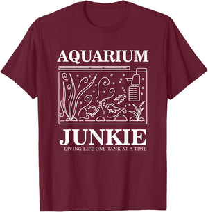 Aquarium Junkie Gift Aquarist Tank Fish Keeping Lover T-Shirt - T-Shirt | Maroon