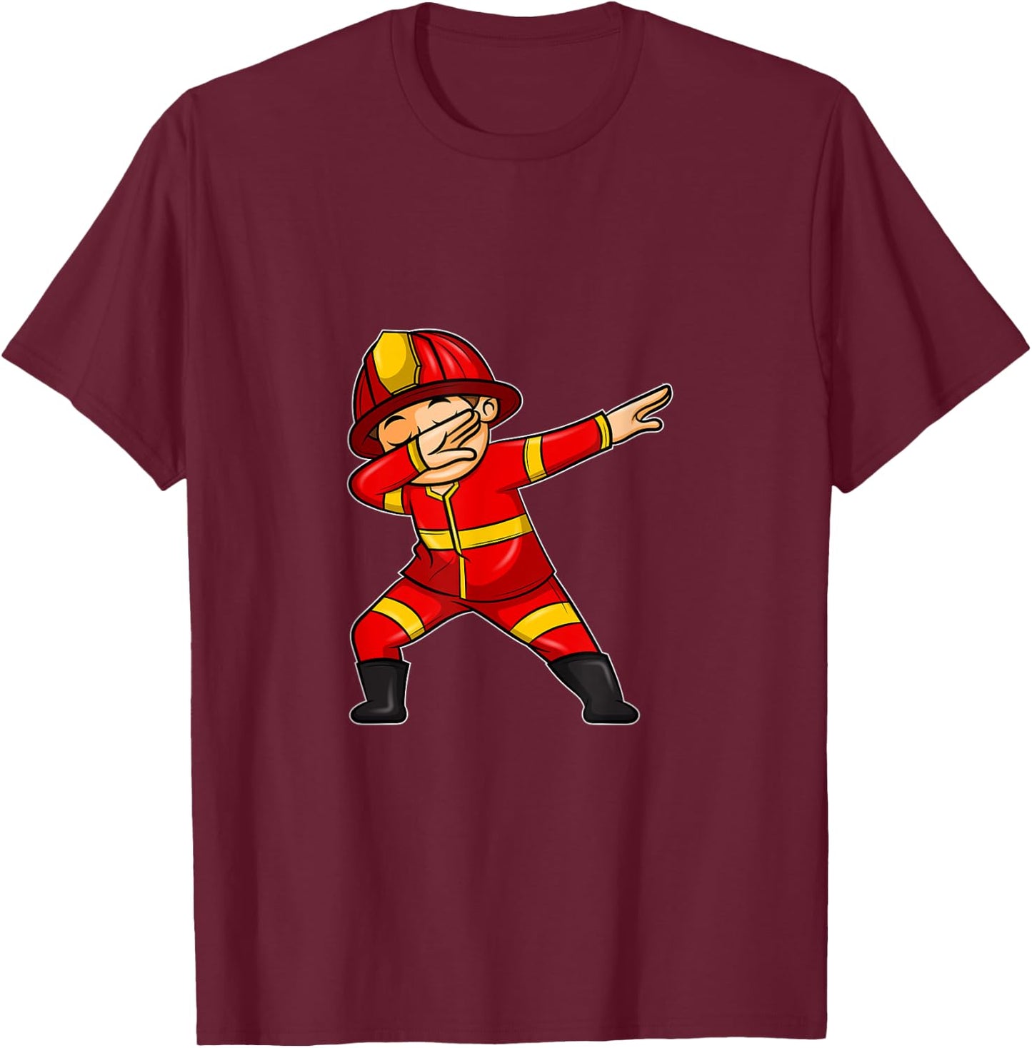 Dabbing Fireman Hero Firefighting For Little Firefighters T-Shirt - T-Shirt | Maroon