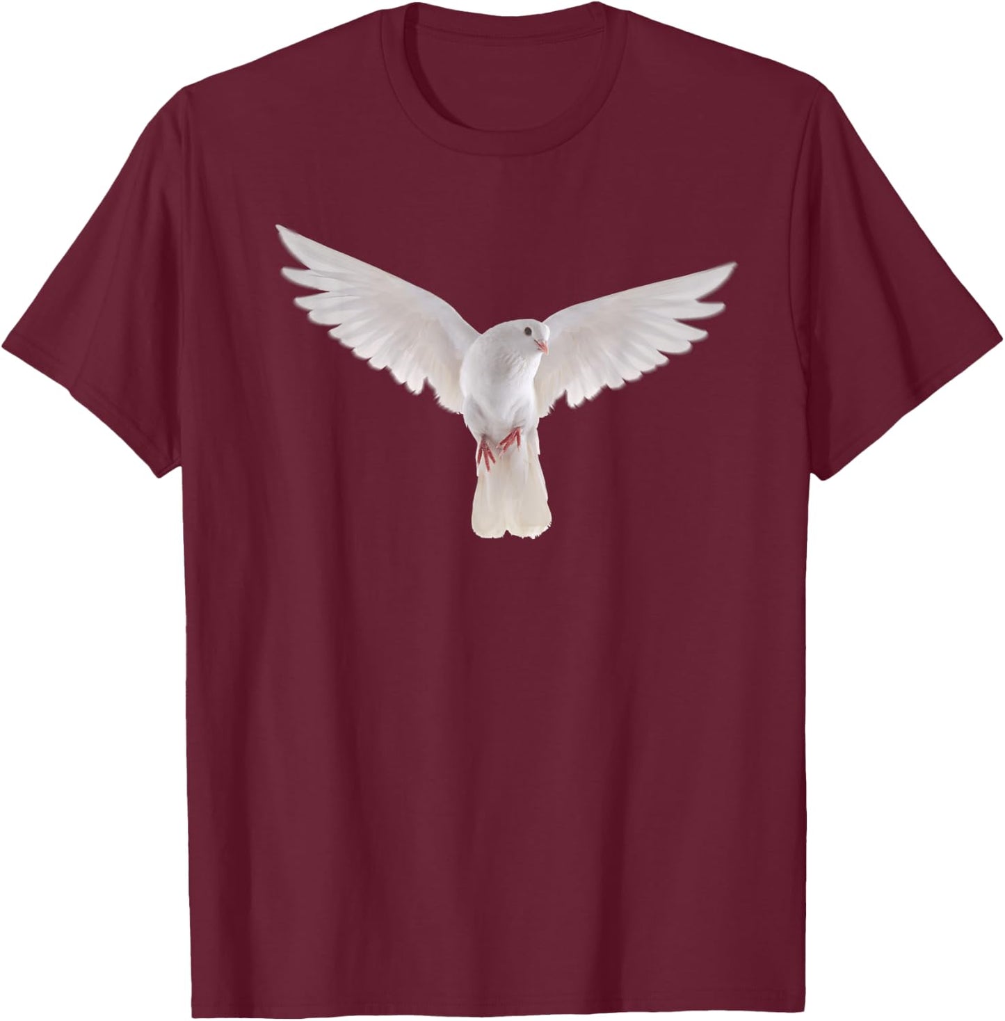 Lovely Faith Dove Bird of Peace Photo Silhouette Art T-Shirt - T-Shirt | Maroon