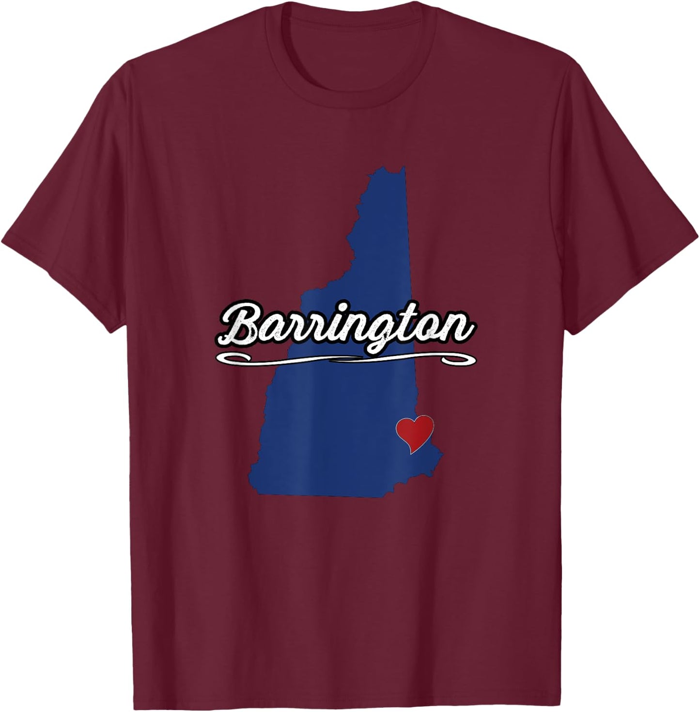 City of Barrington New Hampshire | NH Novelty Merch Gift T-Shirt - T-Shirt | Maroon