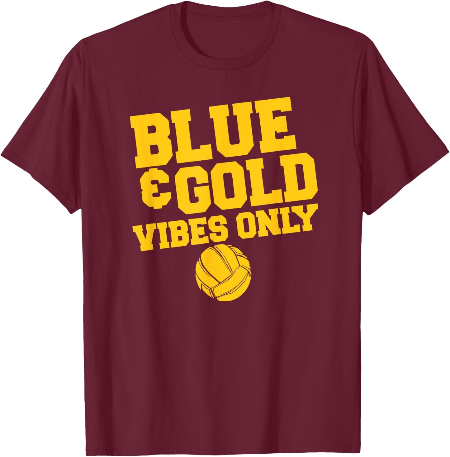 Blue Gold Game Day High School Volleyball Group Team T-Shirt - T-Shirt | Maroon