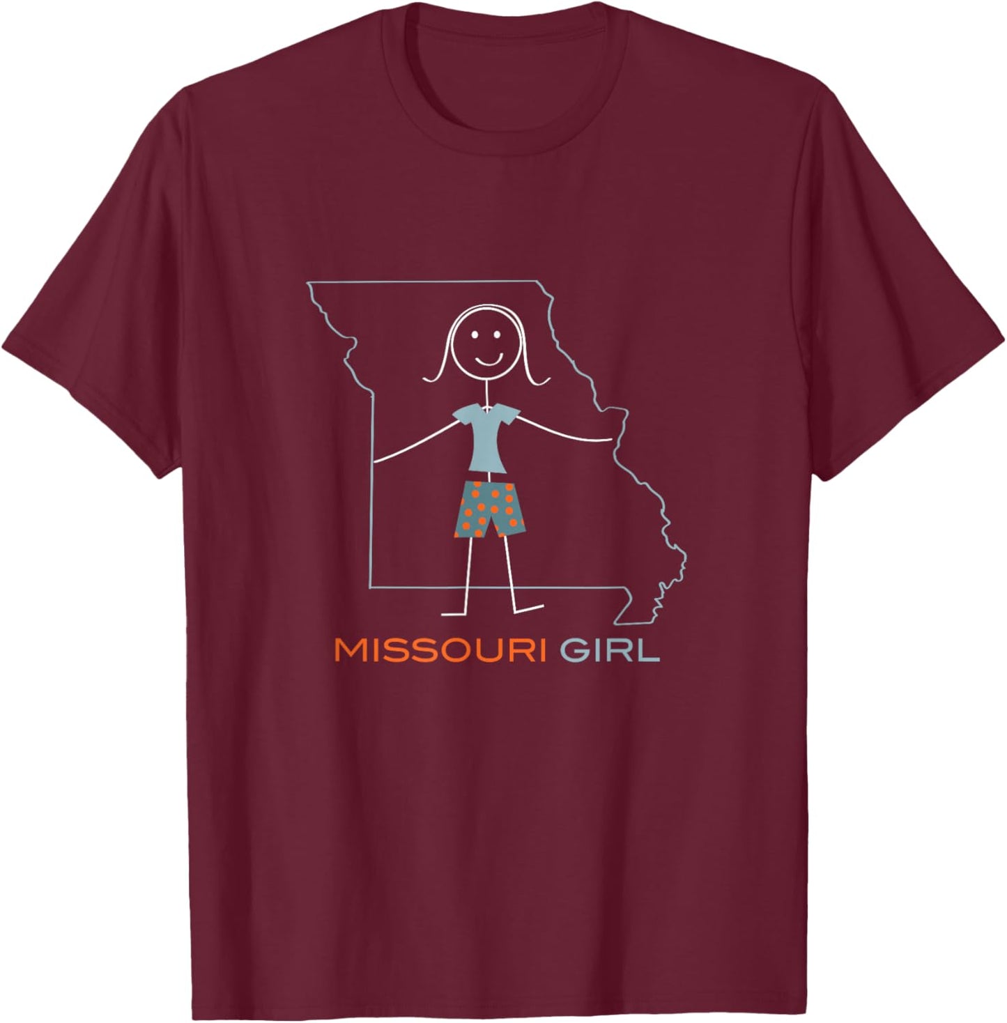Funny Missouri, MO Girls Missouri T-Shirt - T-Shirt | Maroon