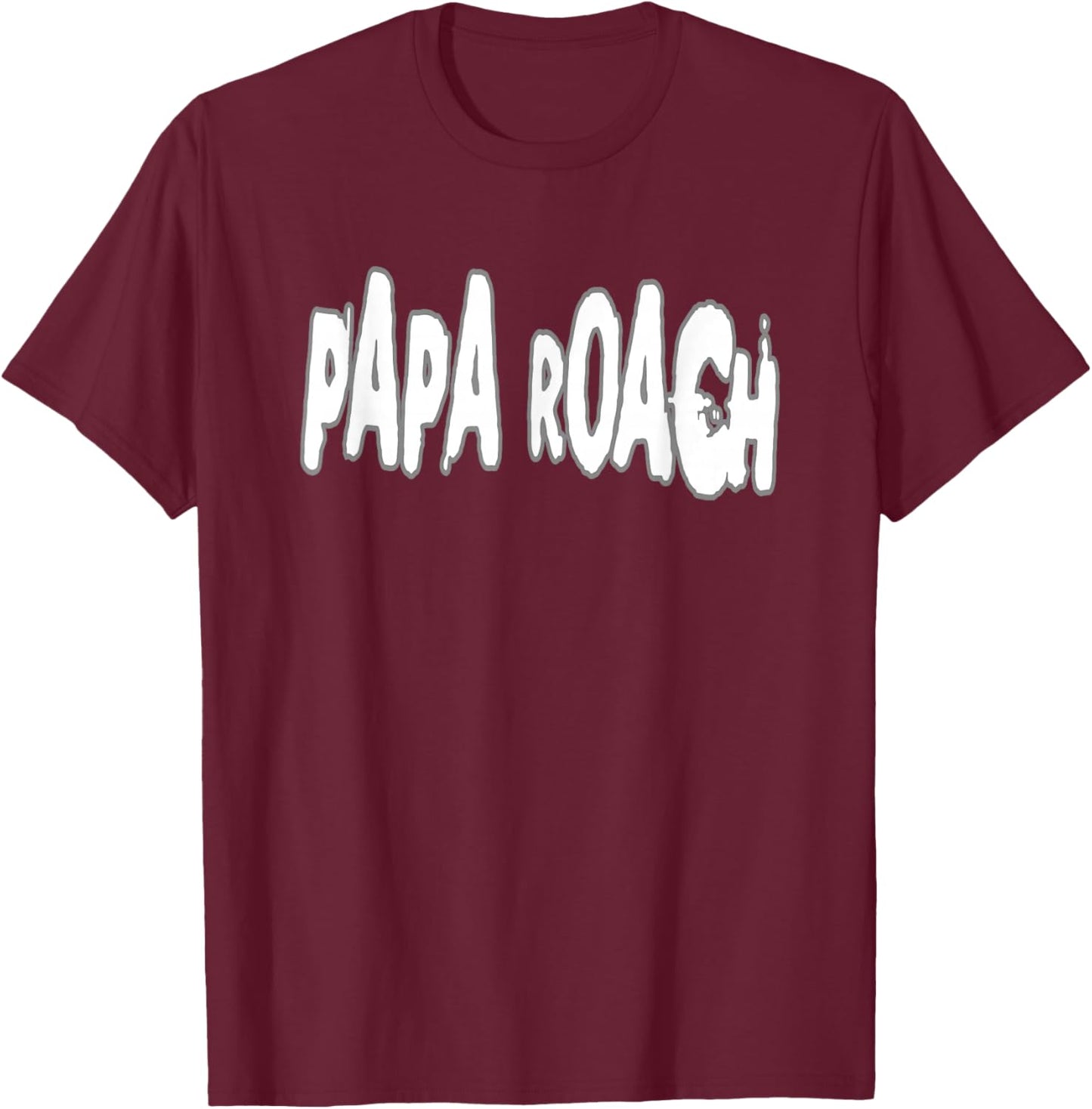 Papa Roach – Offizielles Lizenzprodukt – Bootleg-Logo in Schwarz, -Erwachsene, Klein, EU 38-40, Halbarm, Klassische Passform, Streetwear, Cartoon-Motiv T-Shirt - T-Shirt | Maroon
