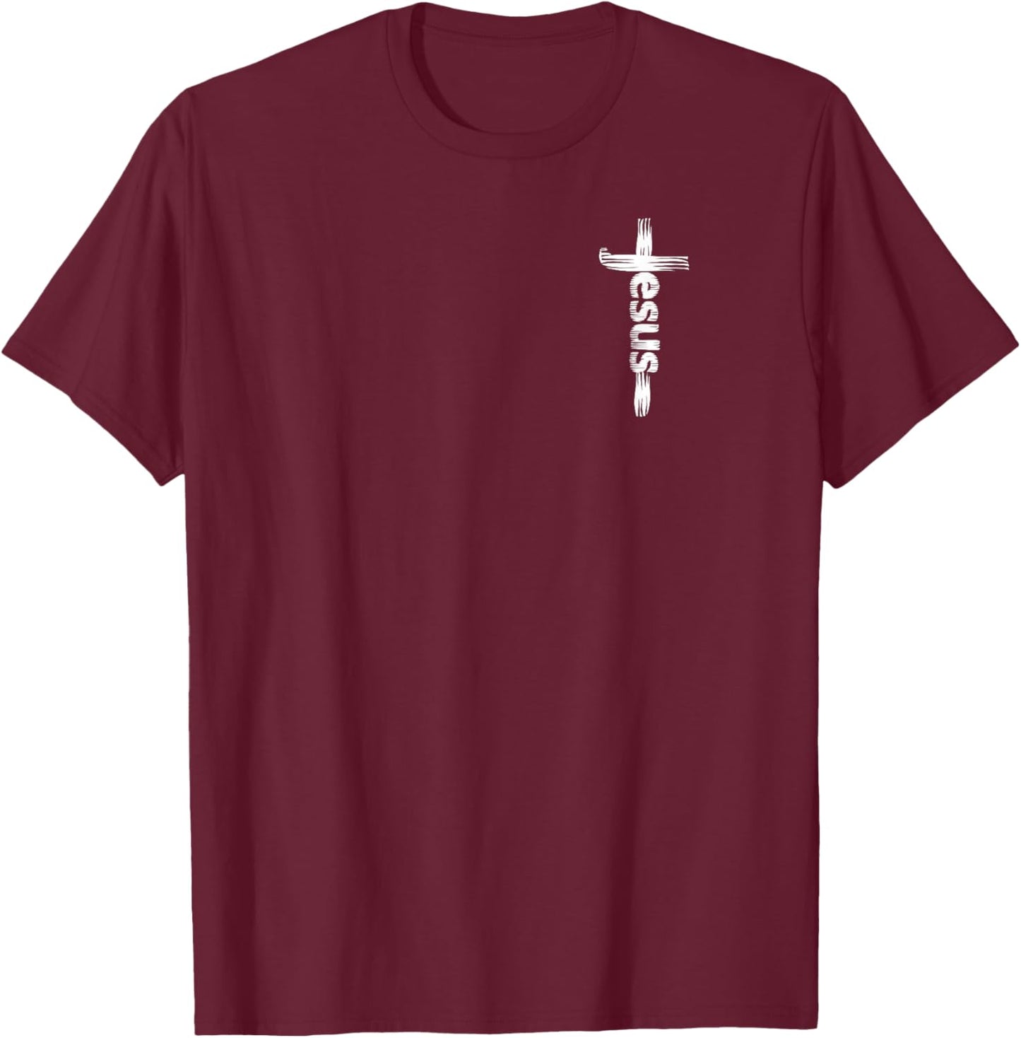 Christian Jesus Rugged Cross T-Shirt - T-Shirt | Maroon
