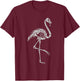 Flamingo Skeleton T-Shirt - T-Shirt | Maroon