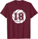 Volleyball Player #18 Volleyball Mom Dad Jersey Number 18 T-Shirt - T-Shirt | Maroon