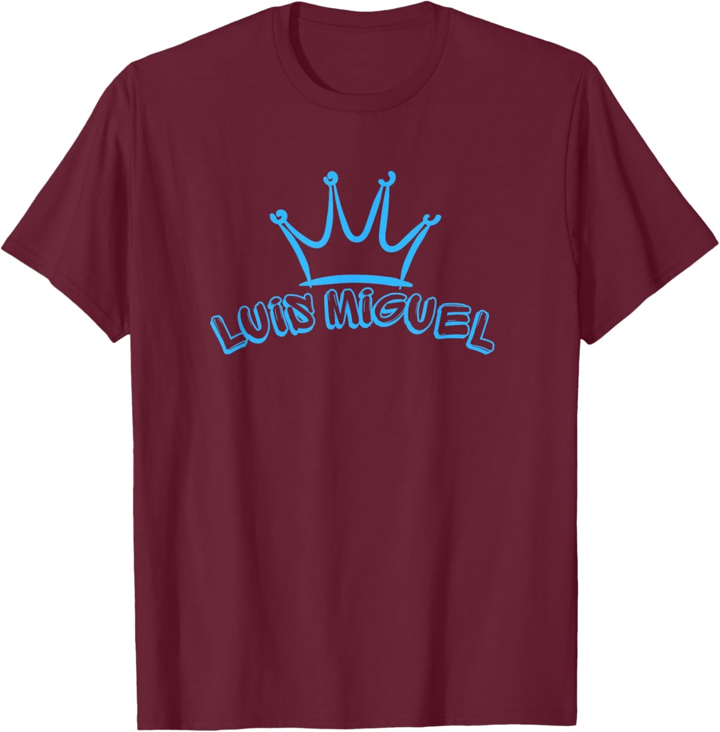 King Luis Miguel / Blue Crown & Name Luis Miguel Graffiti T-Shirt - T-Shirt | Maroon