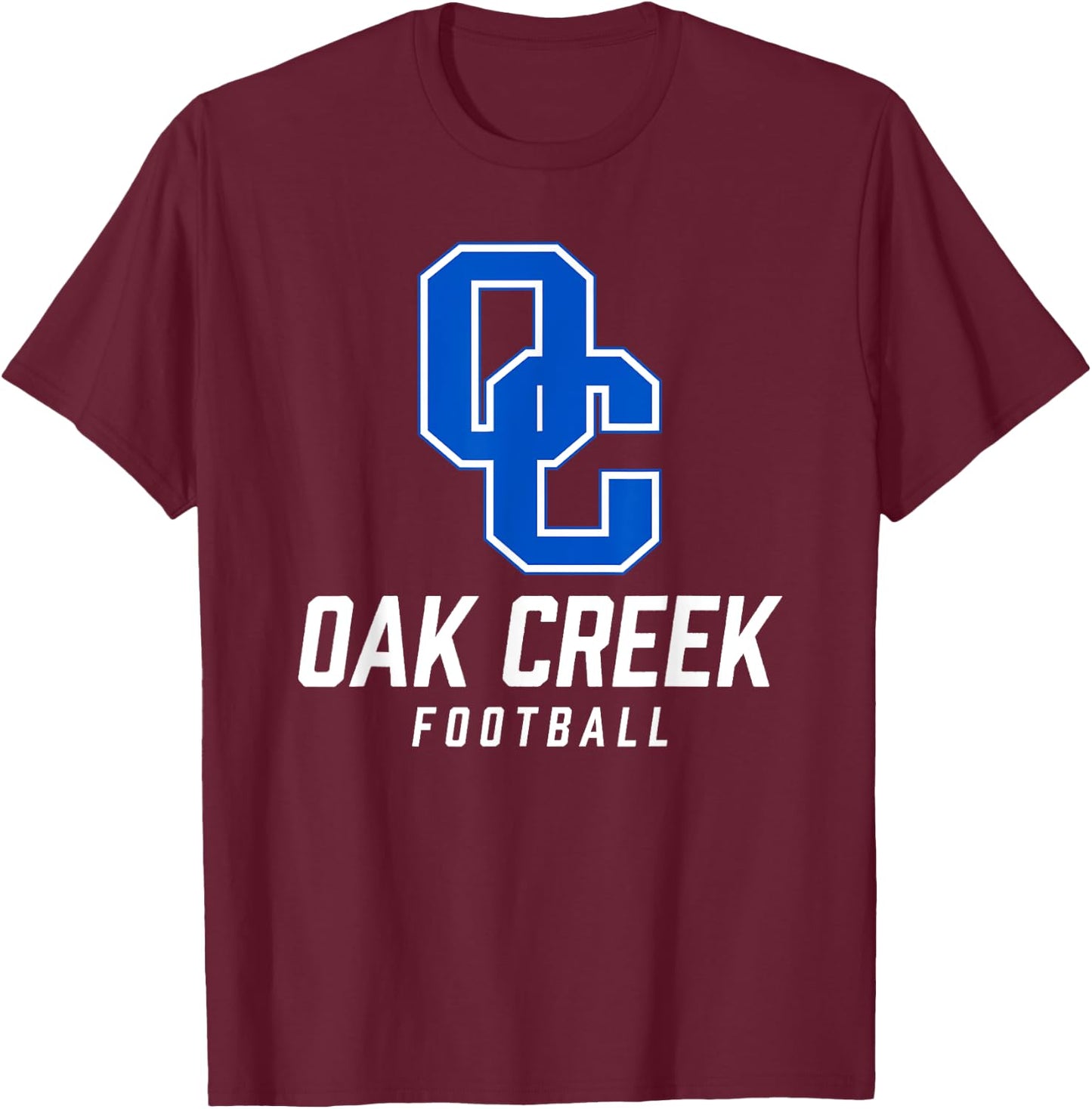 Oak Creek Knights Logo Football Team HS T-Shirt - T-Shirt | Maroon