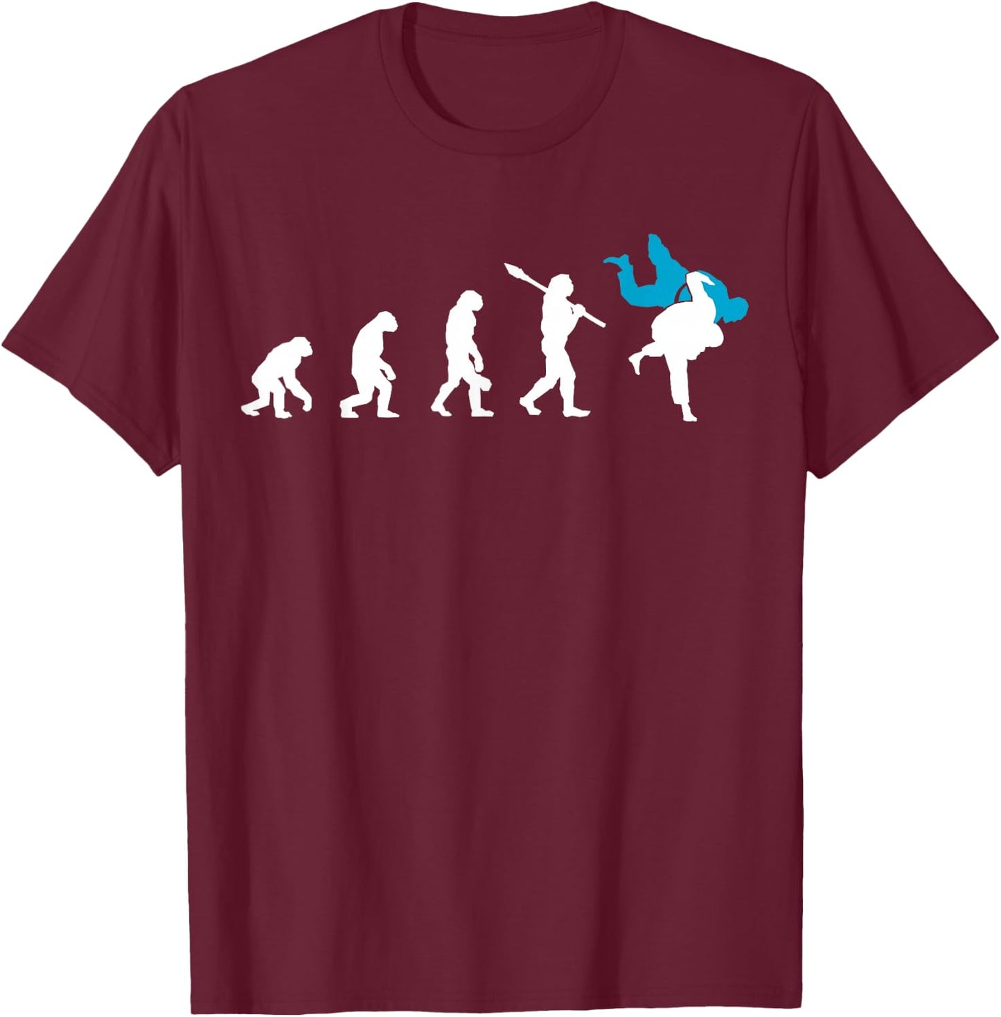 Judo Evolution Cool Judoka Retro Gift T-Shirt - T-Shirt | Maroon