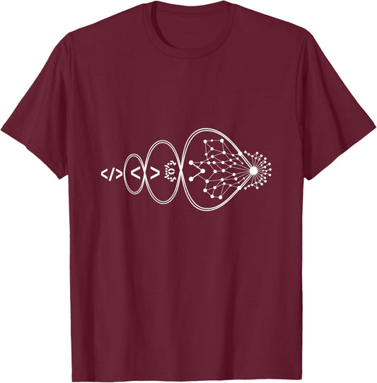 Artificial Intelligence AI Evolution Neural Network T-Shirt - T-Shirt | Maroon