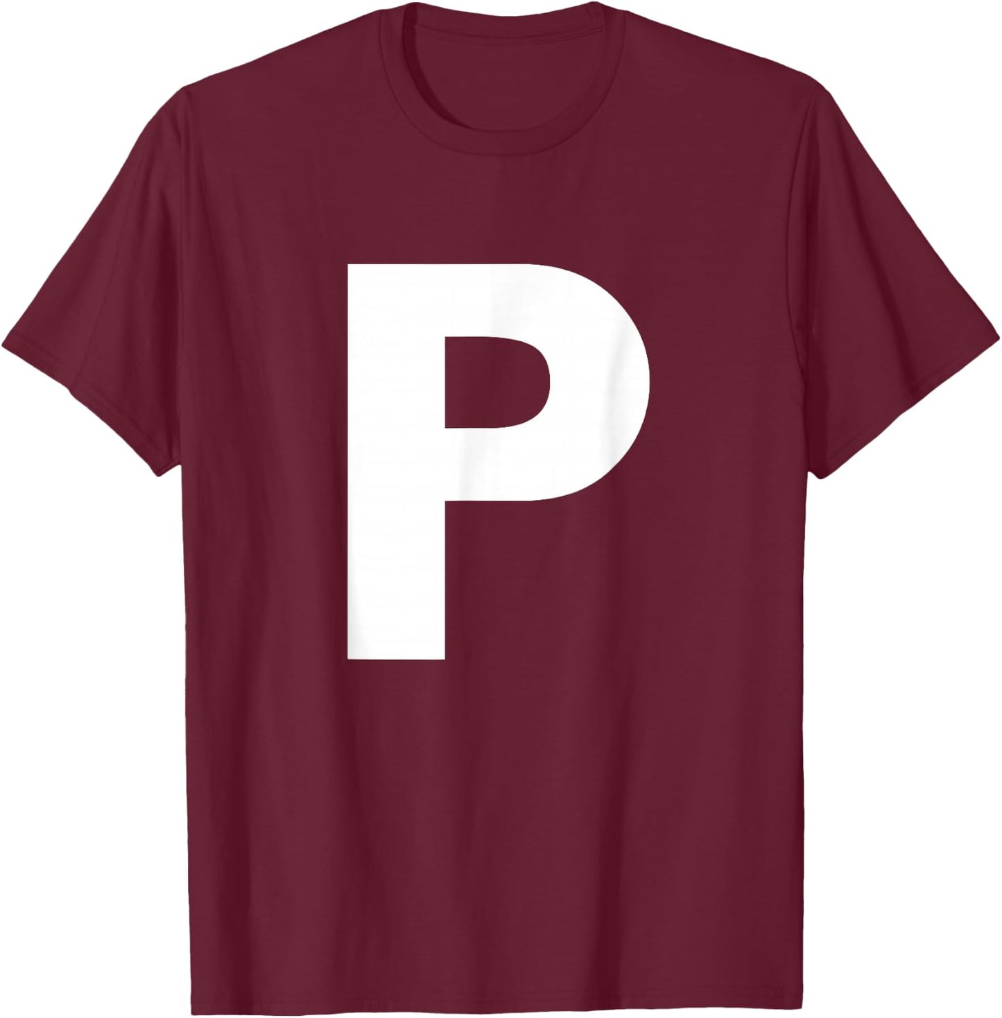 Alphabet Letter P (capital upper case) Shirt T-Shirt - T-Shirt | Maroon