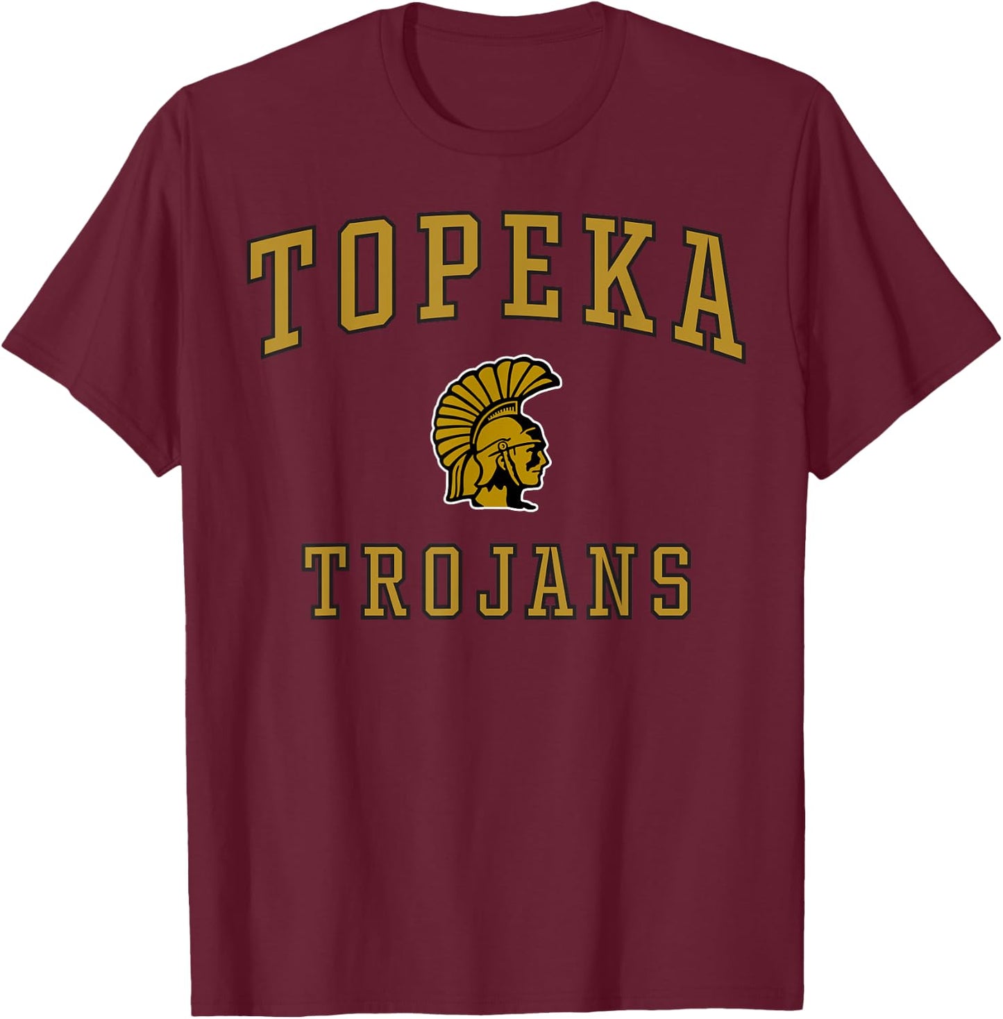 Topeka High School Trojans C1 T-Shirt - T-Shirt | Maroon