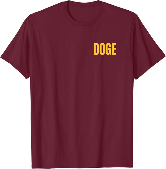 2-sided DOGE Department of Government Efficiency Front Back T-Shirt - T-Shirt | Maroon