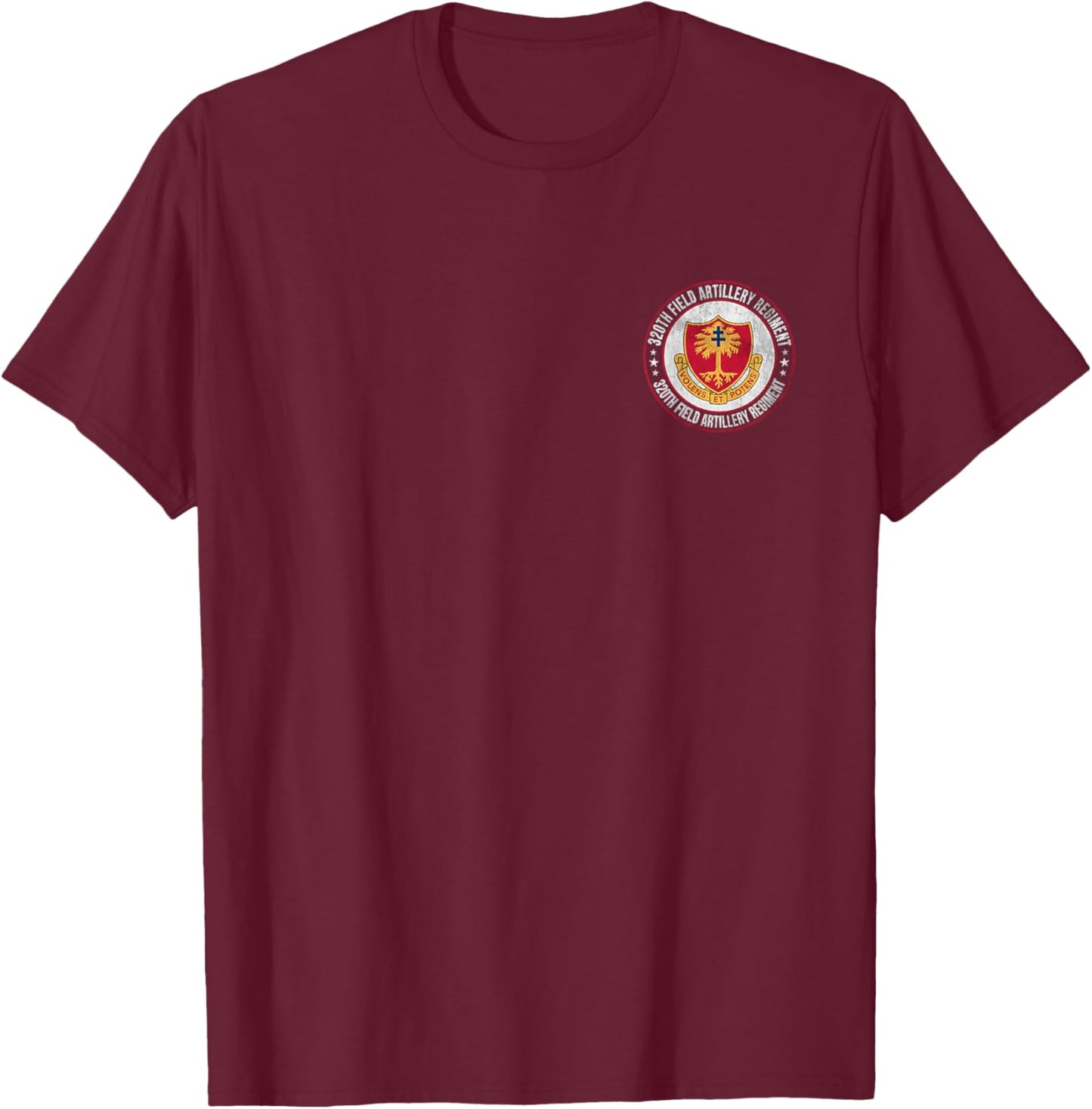320th Field Artillery Regiment Military Veteran Father Day T-Shirt - T-Shirt | Maroon