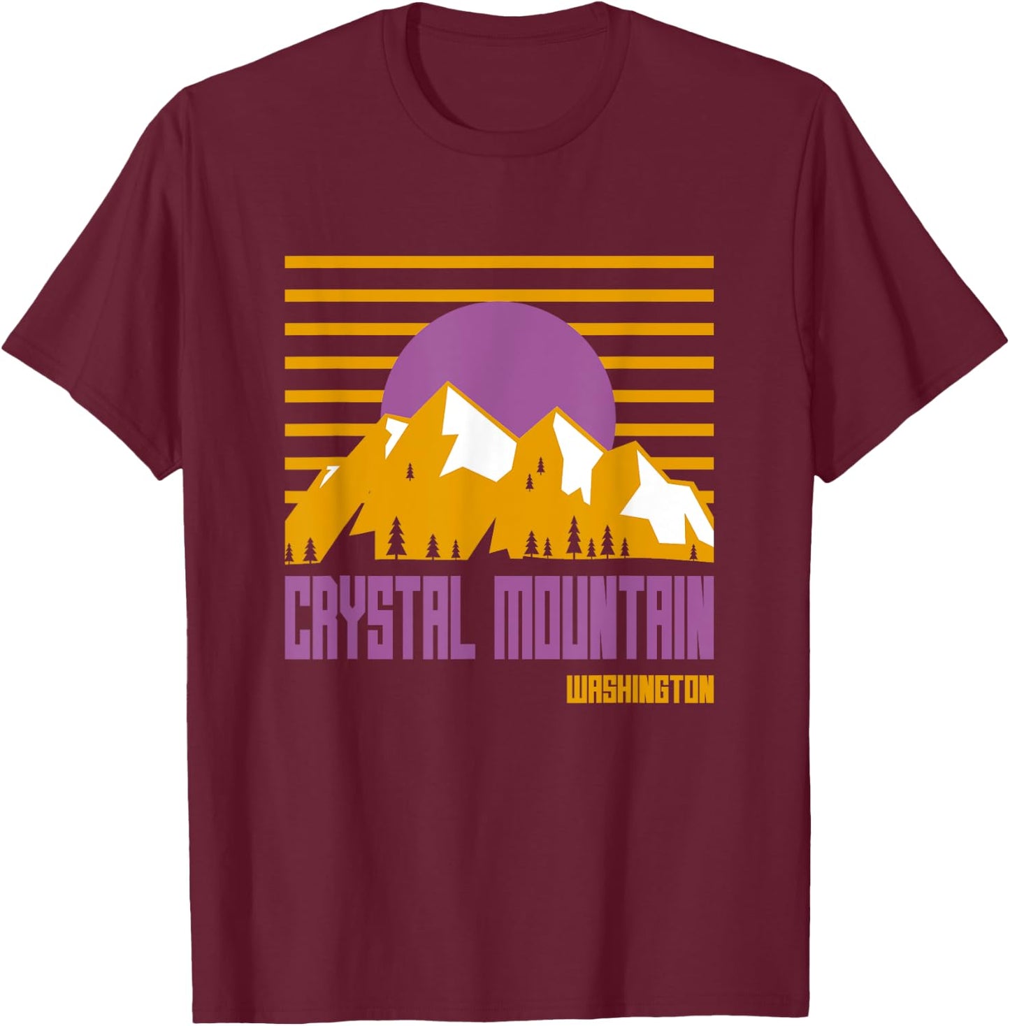 Crystal Mountain Washington Vintage Mountains Hiking Camp T-Shirt - T-Shirt | Maroon