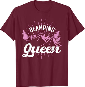 Glamping Queen Camping T-Shirt - T-Shirt | Maroon