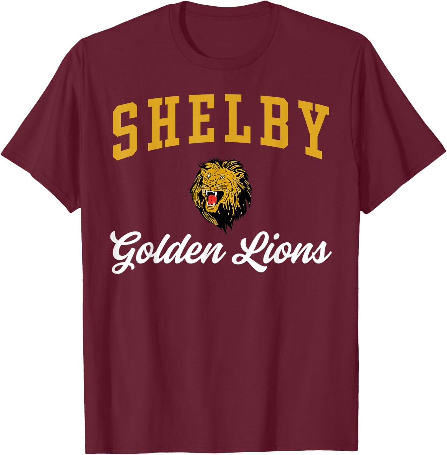 Shelby High School Golden Lions C3 T-Shirt - T-Shirt | Maroon