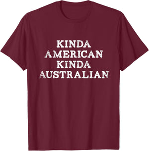 Australian American - Flag Straya Outback Sydney Melbourne T-Shirt - T-Shirt | Maroon
