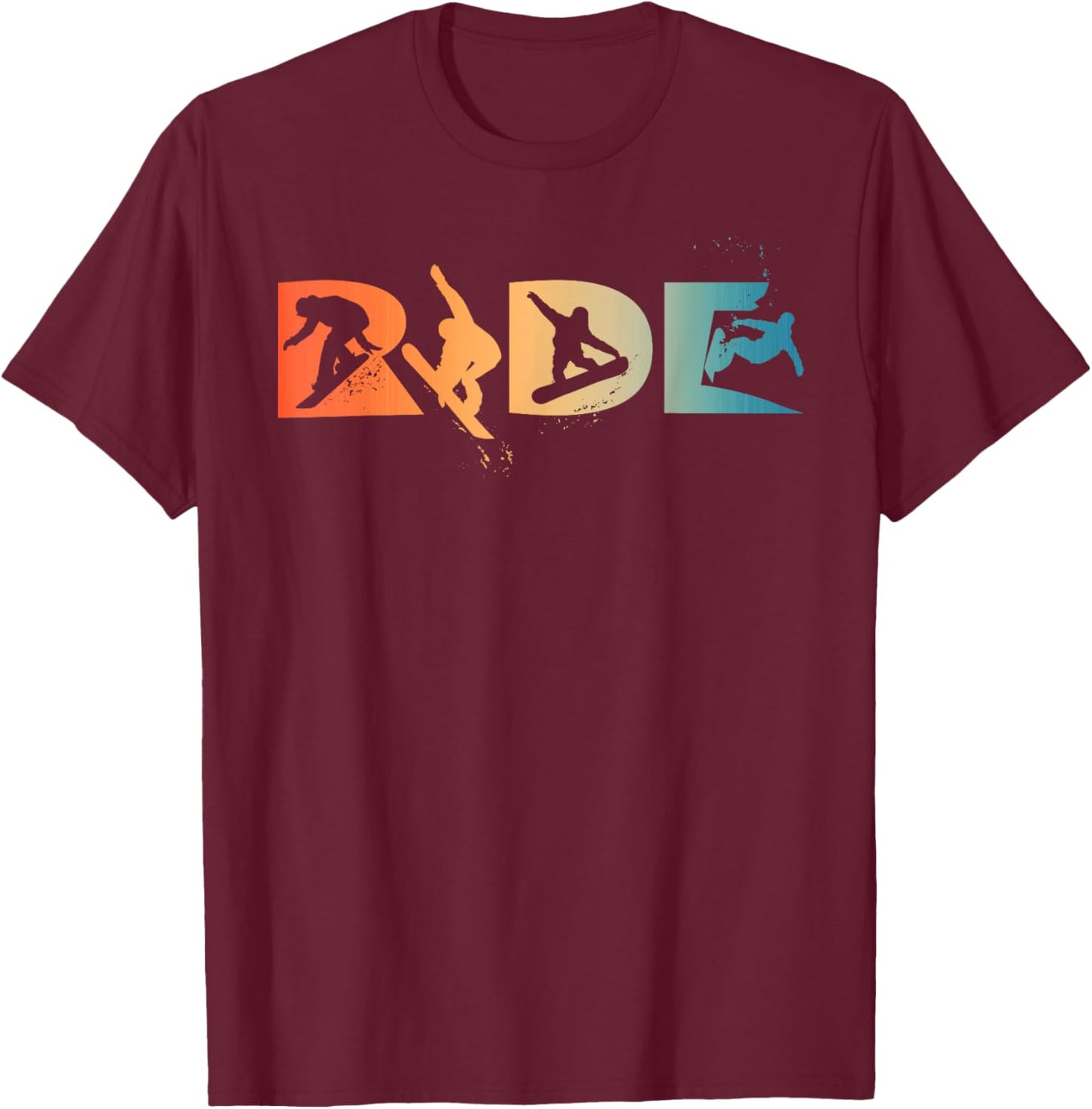 RIDE Snowboarding Funny Snowboard Snowboarder Gift Men Boys T-Shirt - T-Shirt | Maroon