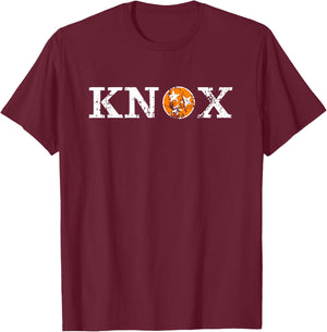 Knoxville Tennessee State Flag Orange White Distressed Knox T-Shirt - T-Shirt | Maroon