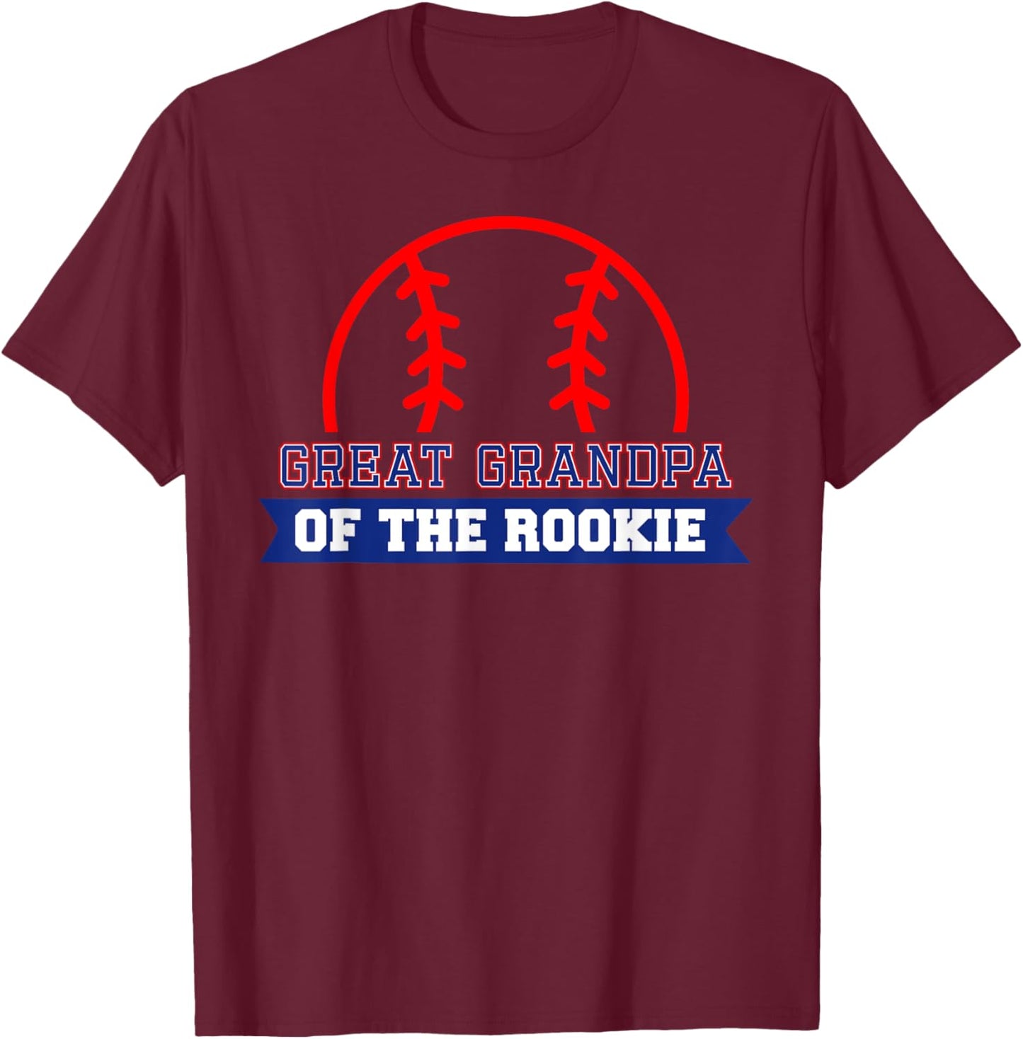 Great Grandpa of Rookie 1st Birthday Baseball Theme Matching T-Shirt - T-Shirt | Maroon