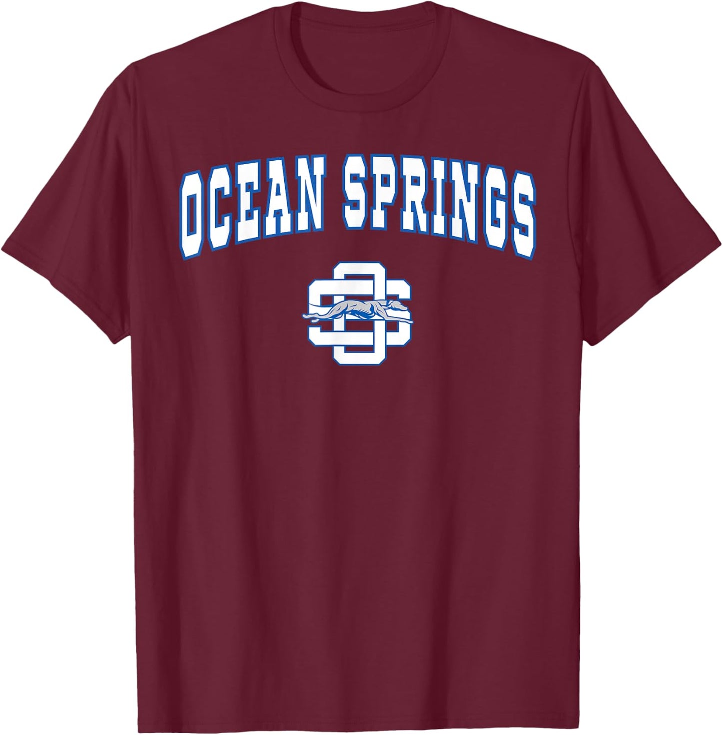 Ocean Springs High School Greyhounds C2 T-Shirt - T-Shirt | Maroon