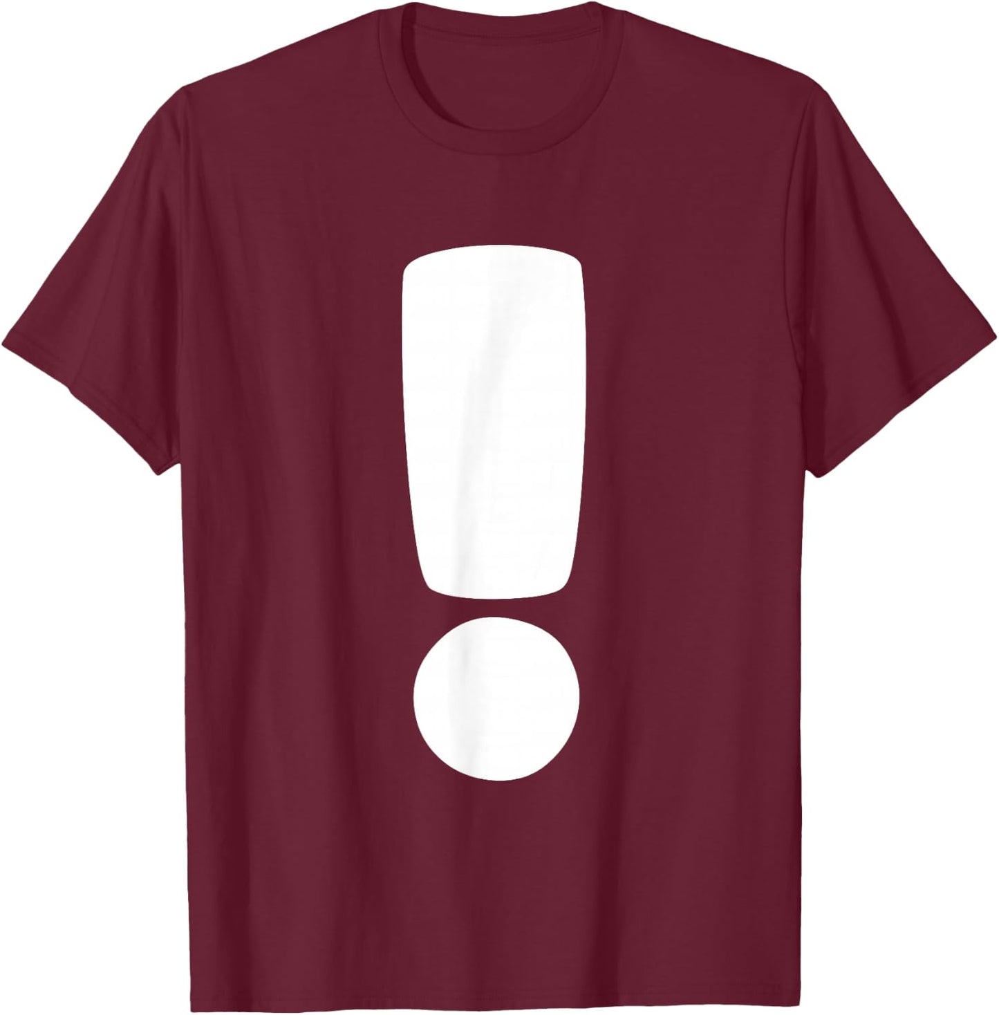 Exclamation Mark Costume Fancy Dress Partner Duo Carnival Quiz T-Shirt - T-Shirt | Maroon