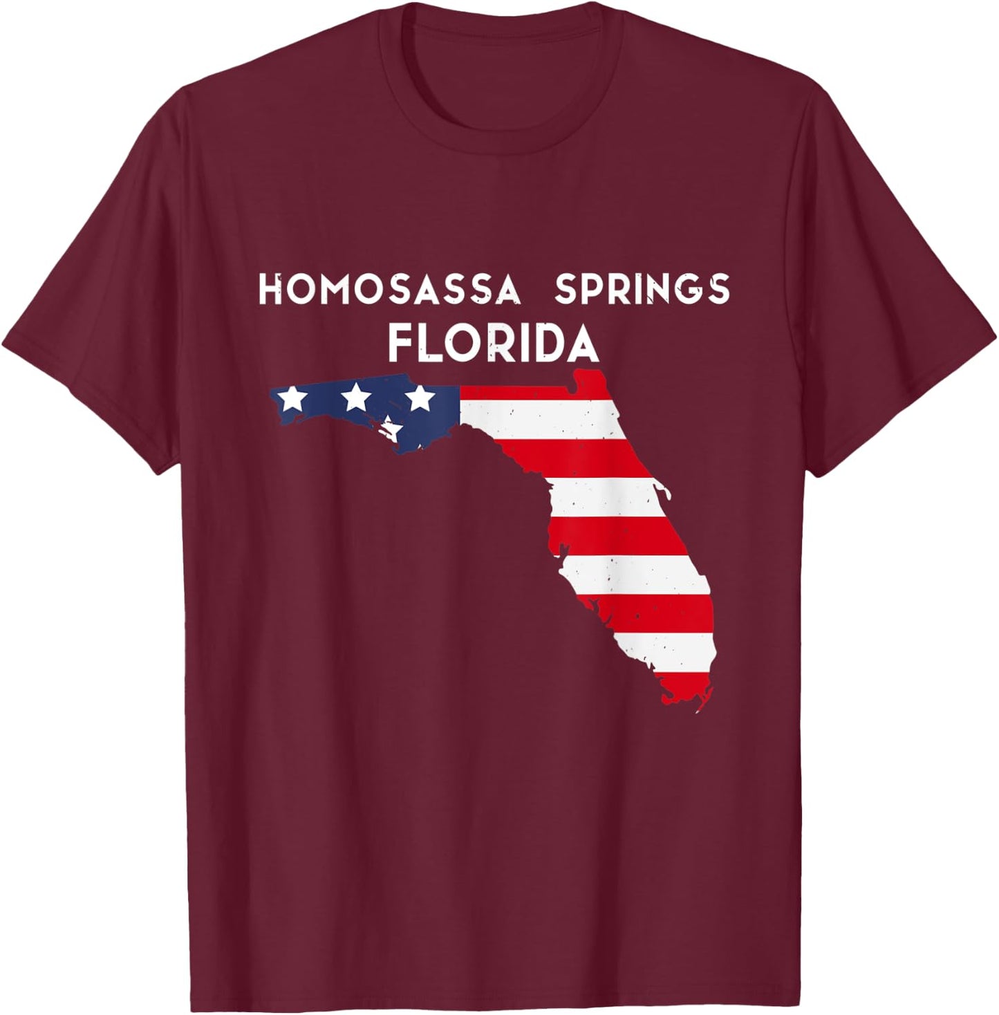 Homosassa Springs Florida USA State America Travel Floridian T-Shirt - T-Shirt | Maroon