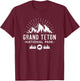 Grand Teton National Park - Retro hiking vacation gift T-Shirt - T-Shirt | Maroon