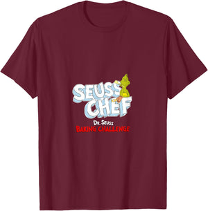 Dr. Seuss Baking Challenge Seuss Chef The Grinch T-Shirt - T-Shirt | Maroon