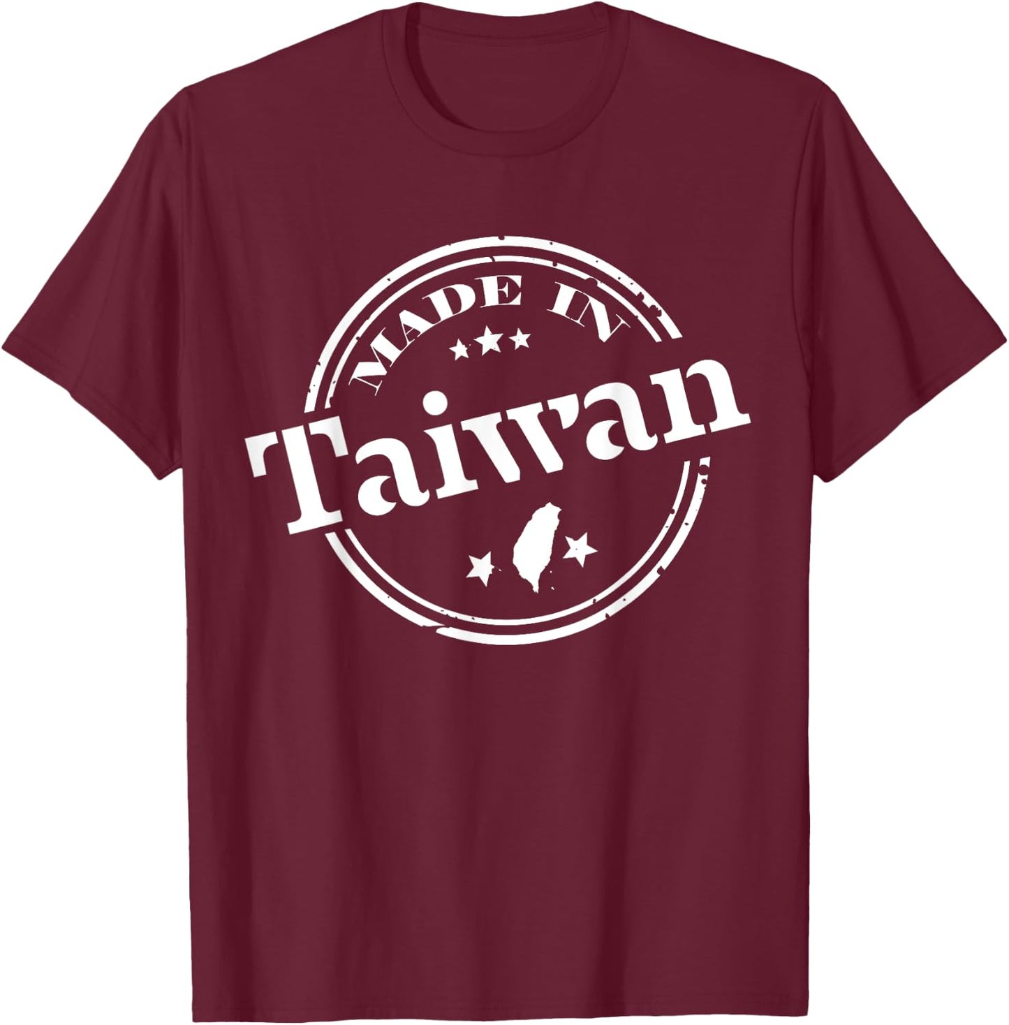 Made in Taiwan Flag Republic of China ROC Flag Map T-Shirt - T-Shirt | Maroon