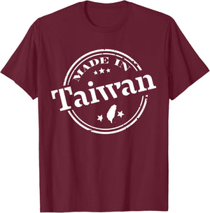 Made in Taiwan Flag Republic of China ROC Flag Map T-Shirt - T-Shirt | Maroon