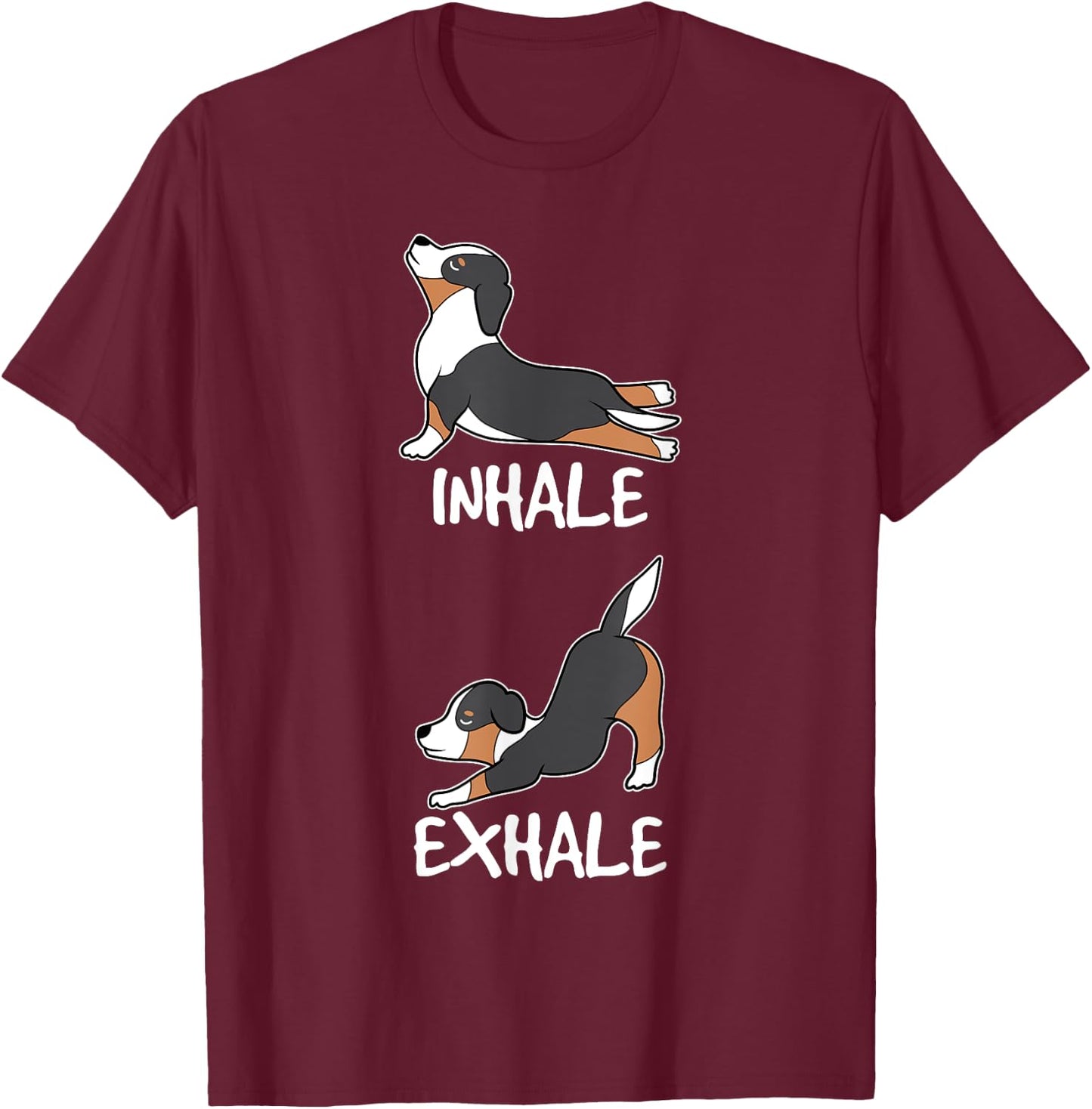 Funny Aussie Shepherd Gifts Yoga Australian Shepherd Lover T-Shirt - T-Shirt | Maroon