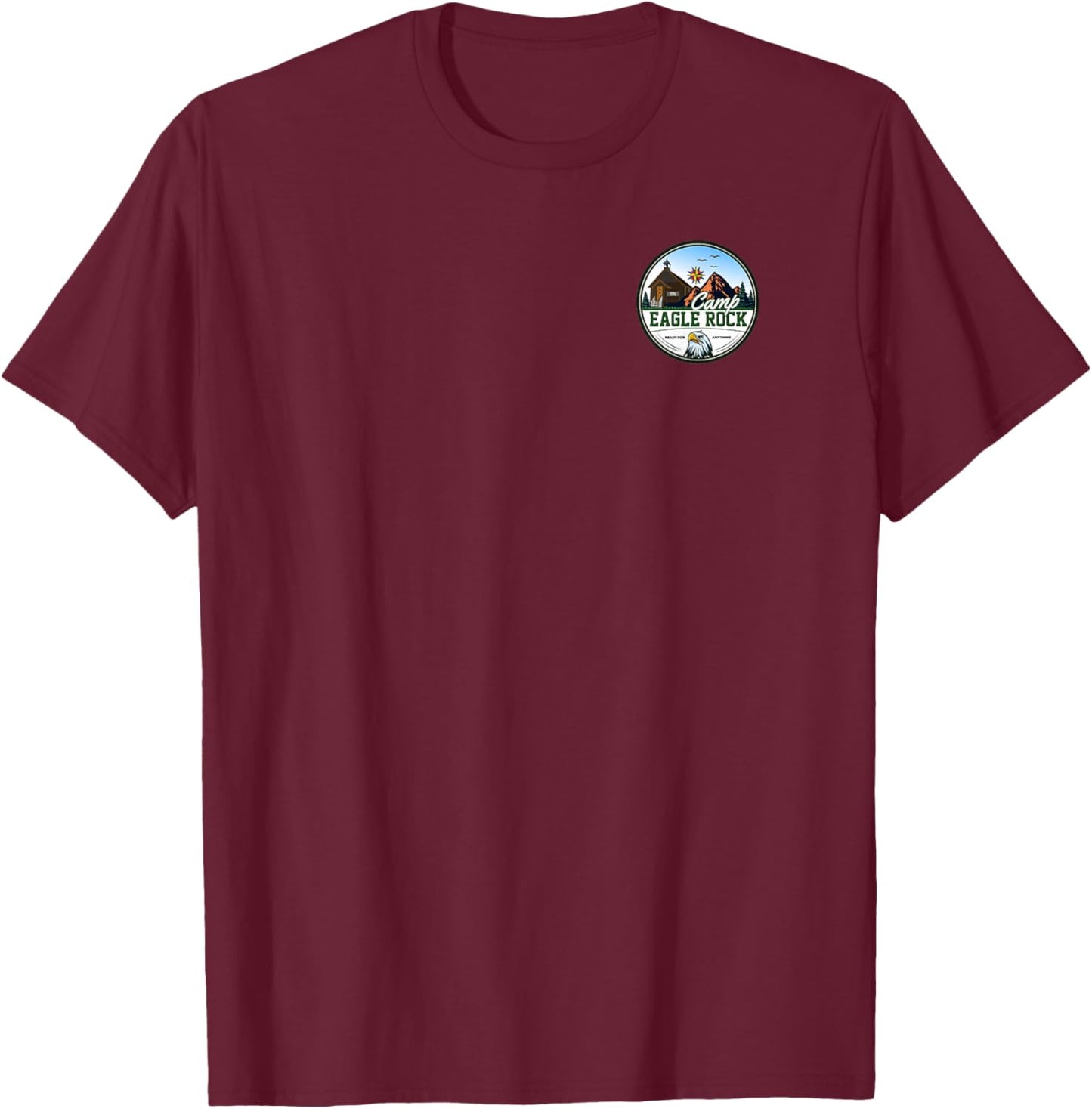 Camp Eagle Rock Left Chest Emblem T-Shirt - T-Shirt | Maroon