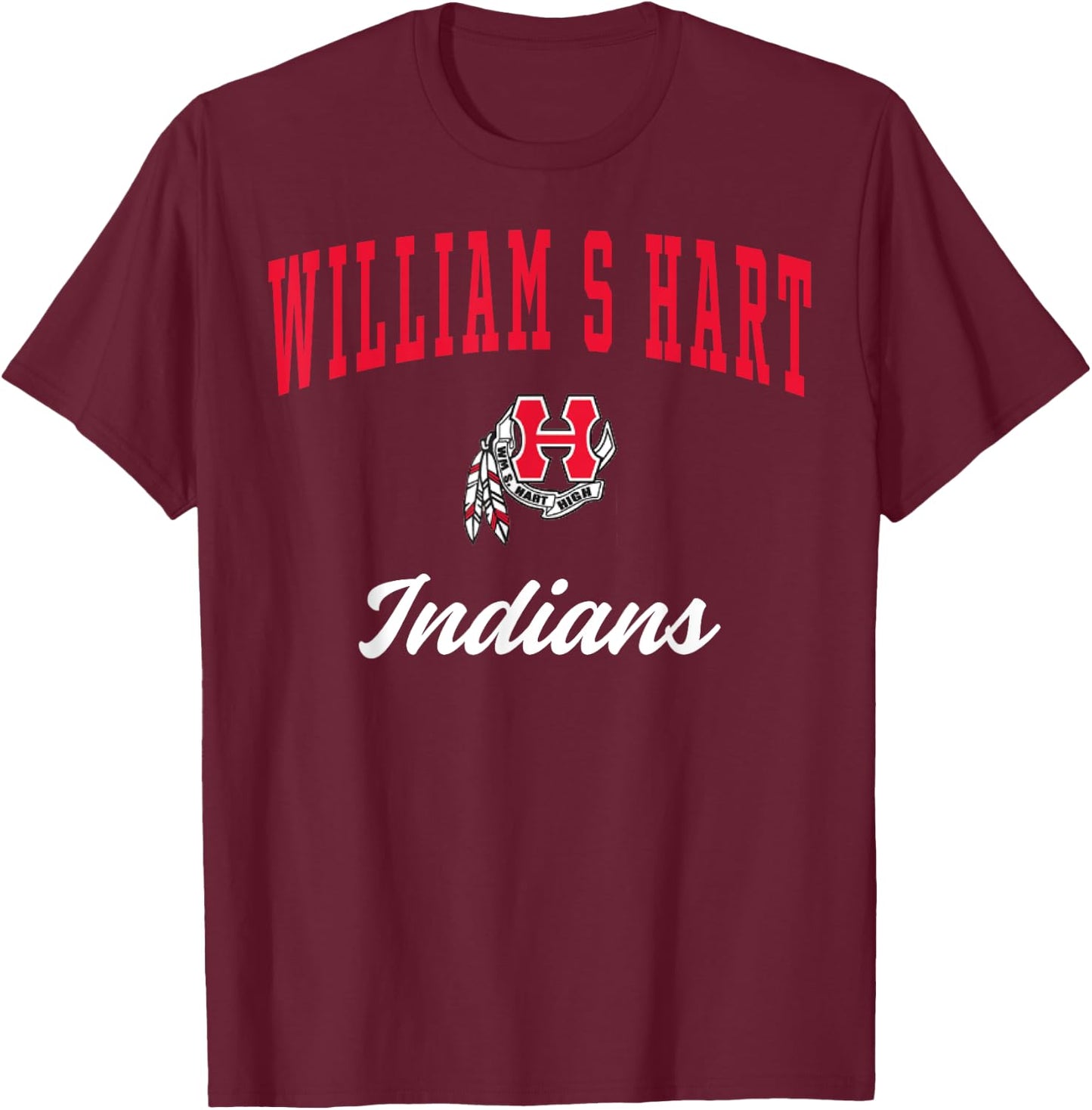 William S Hart High School Indians C3 T-Shirt - T-Shirt | Maroon