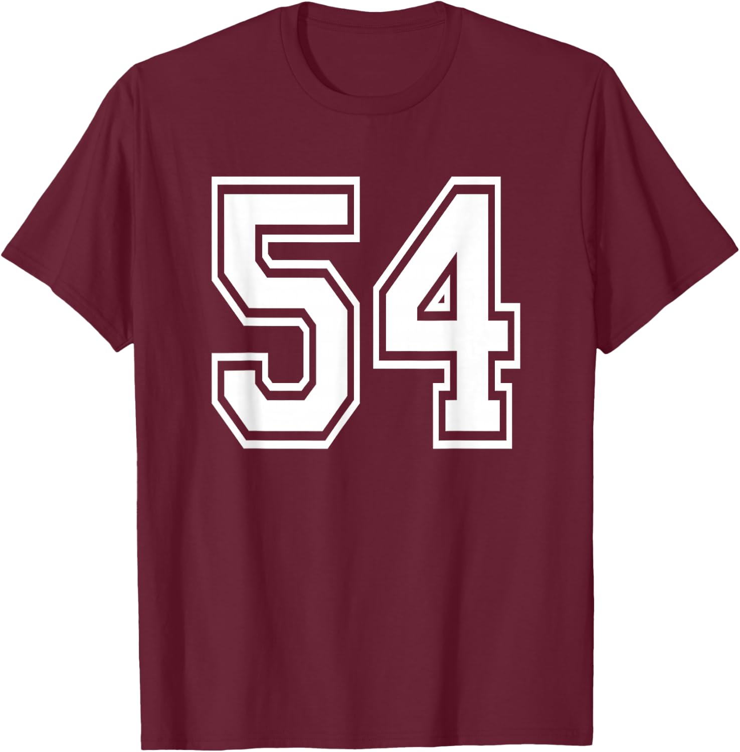 Number 54 Birthday Gift Sports Player Team Numbered Jersey T-Shirt - T-Shirt | Maroon