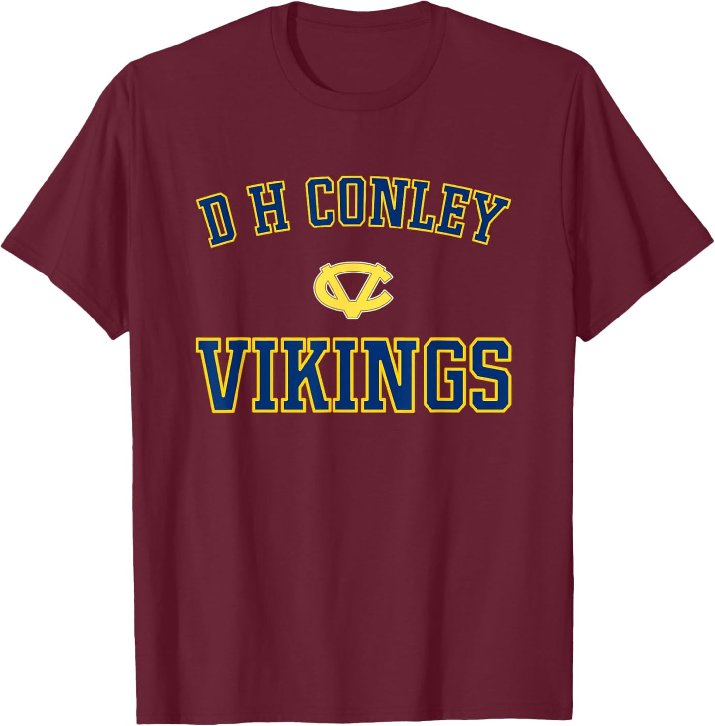 D H Conley Vikings Logo Varsity HS T-Shirt - T-Shirt | Maroon