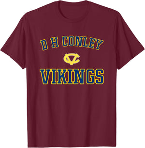 D H Conley Vikings Logo Varsity HS T-Shirt - T-Shirt | Maroon
