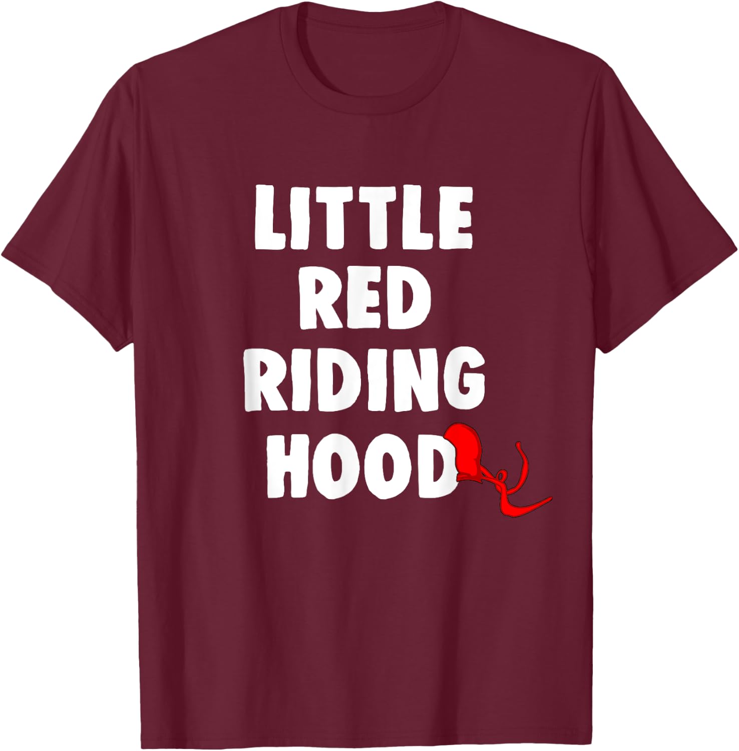 Little Red Riding Hood Matching Halloween Couples T-Shirt - T-Shirt | Maroon