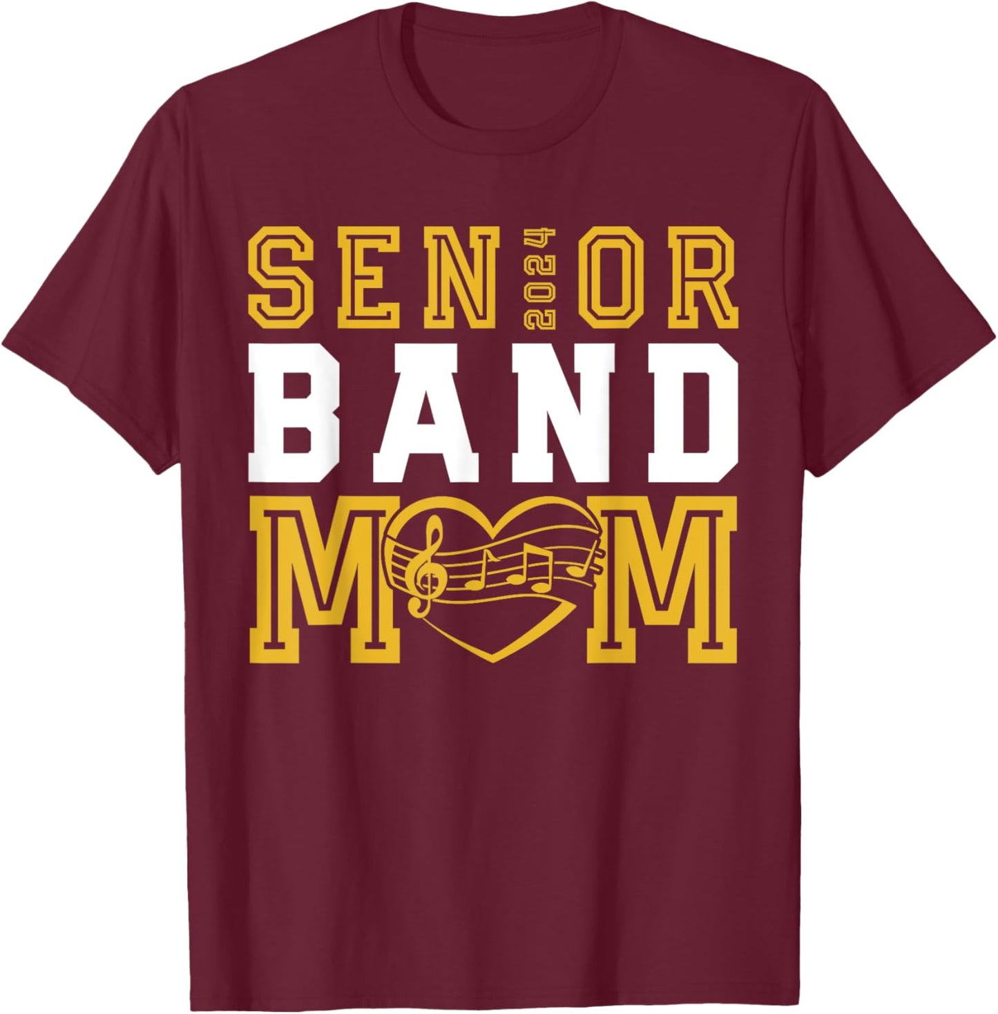 Senior Band Mom Class of 2024 Marching Band Parent T-Shirt - T-Shirt | Maroon