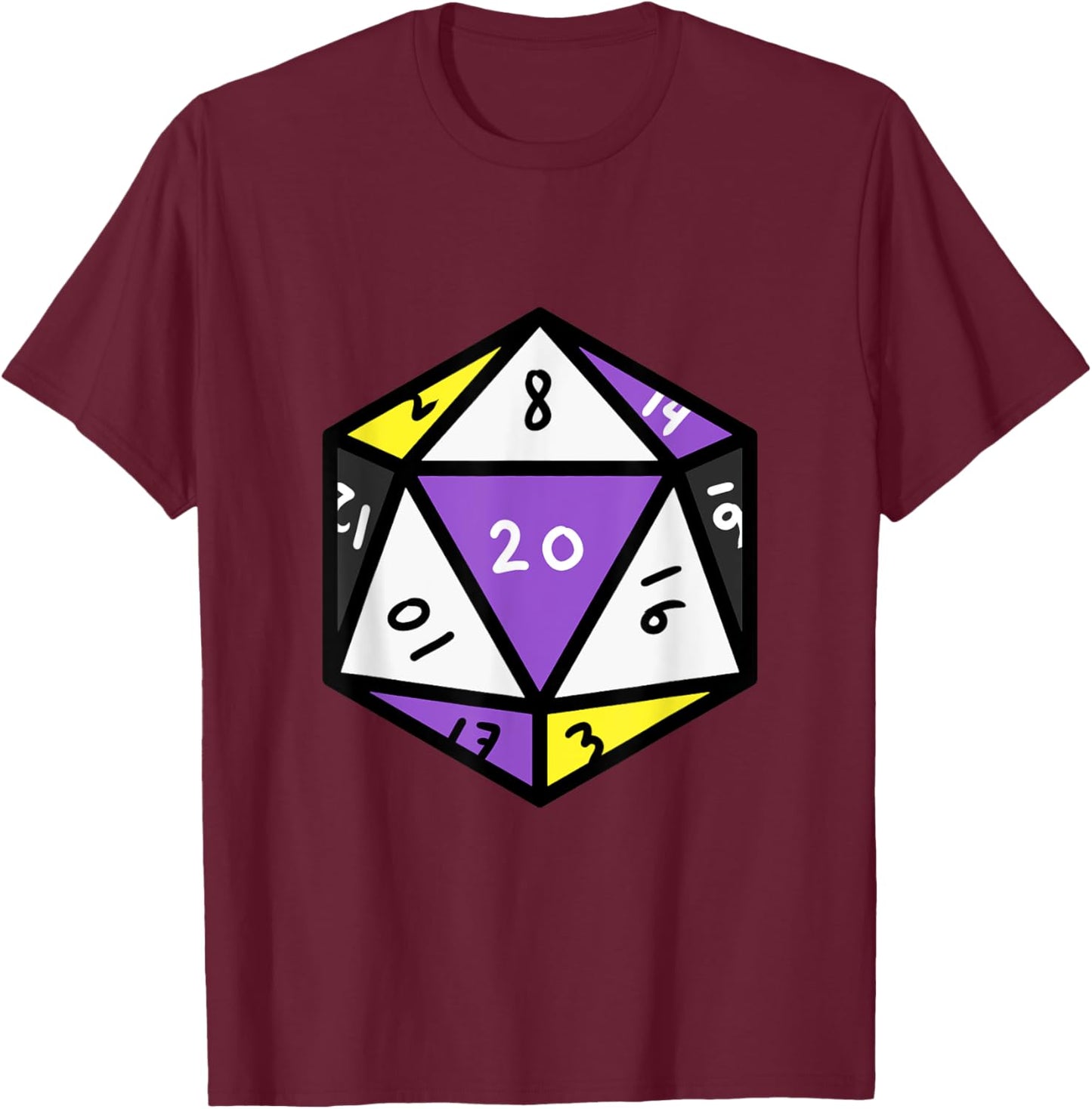 Nonbinary Pride Dice Nonbinary T-Shirt - T-Shirt | Maroon