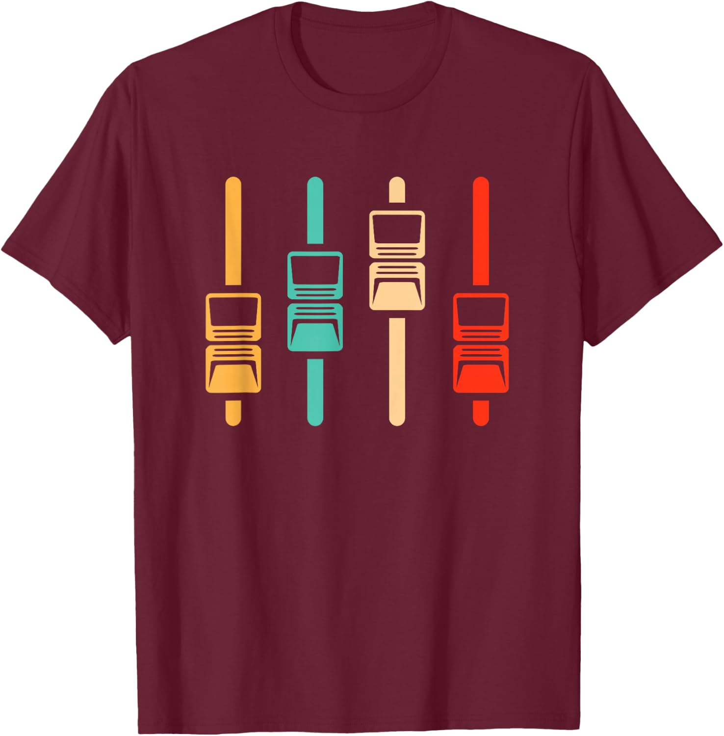 Retro Audio Engineer - Vintage Music Producer Sound Engineer T-Shirt - T-Shirt | Maroon