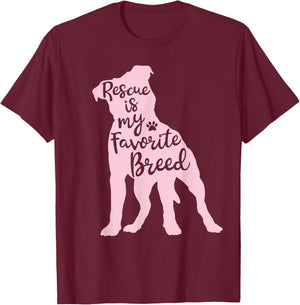 Pitbull Rescue Is my Favorite Breed Dog Pit Bull Mama T-Shirt - T-Shirt | Maroon