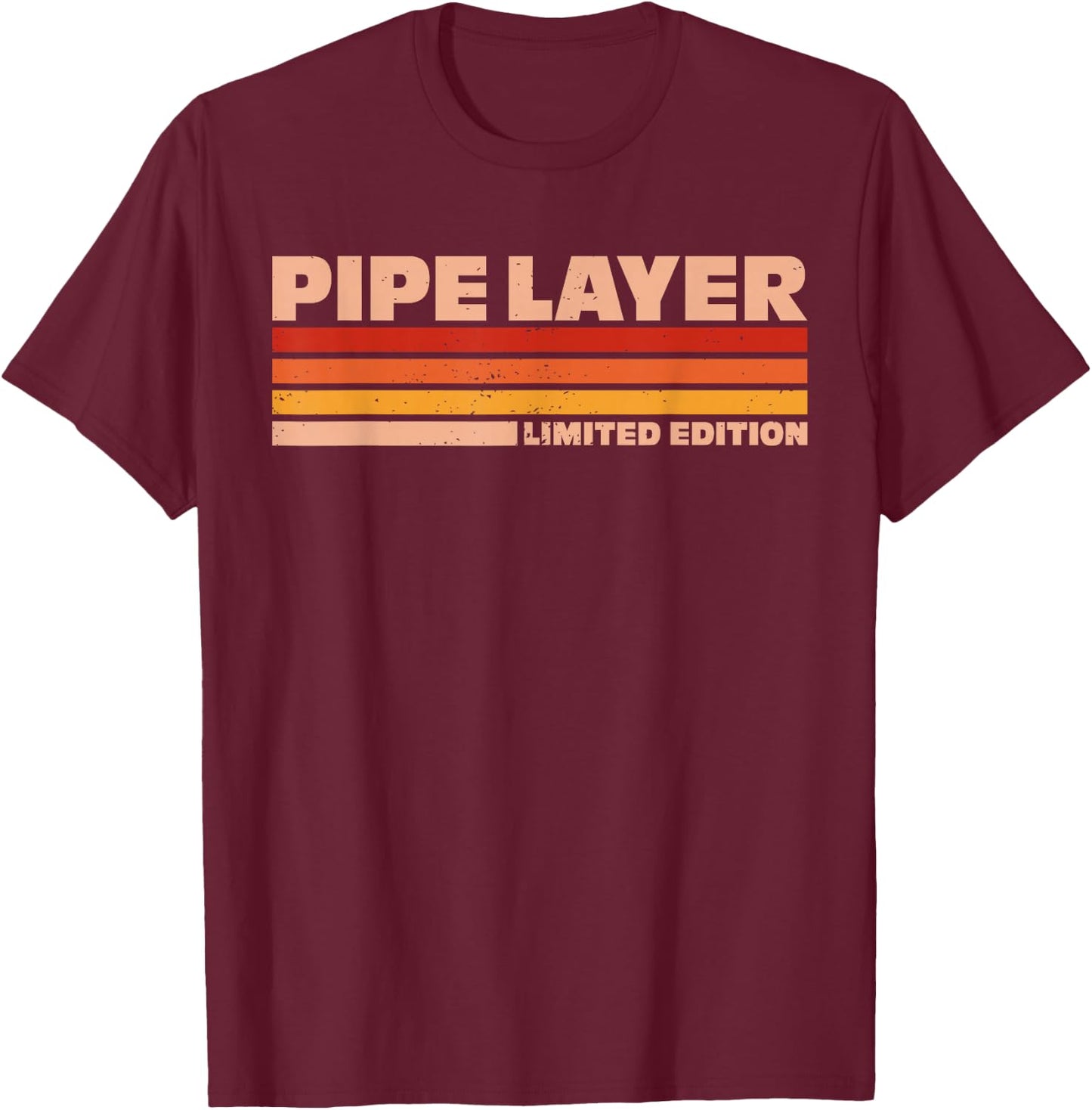 Pipe Layer Retro Sunrise T-Shirt - T-Shirt | Maroon