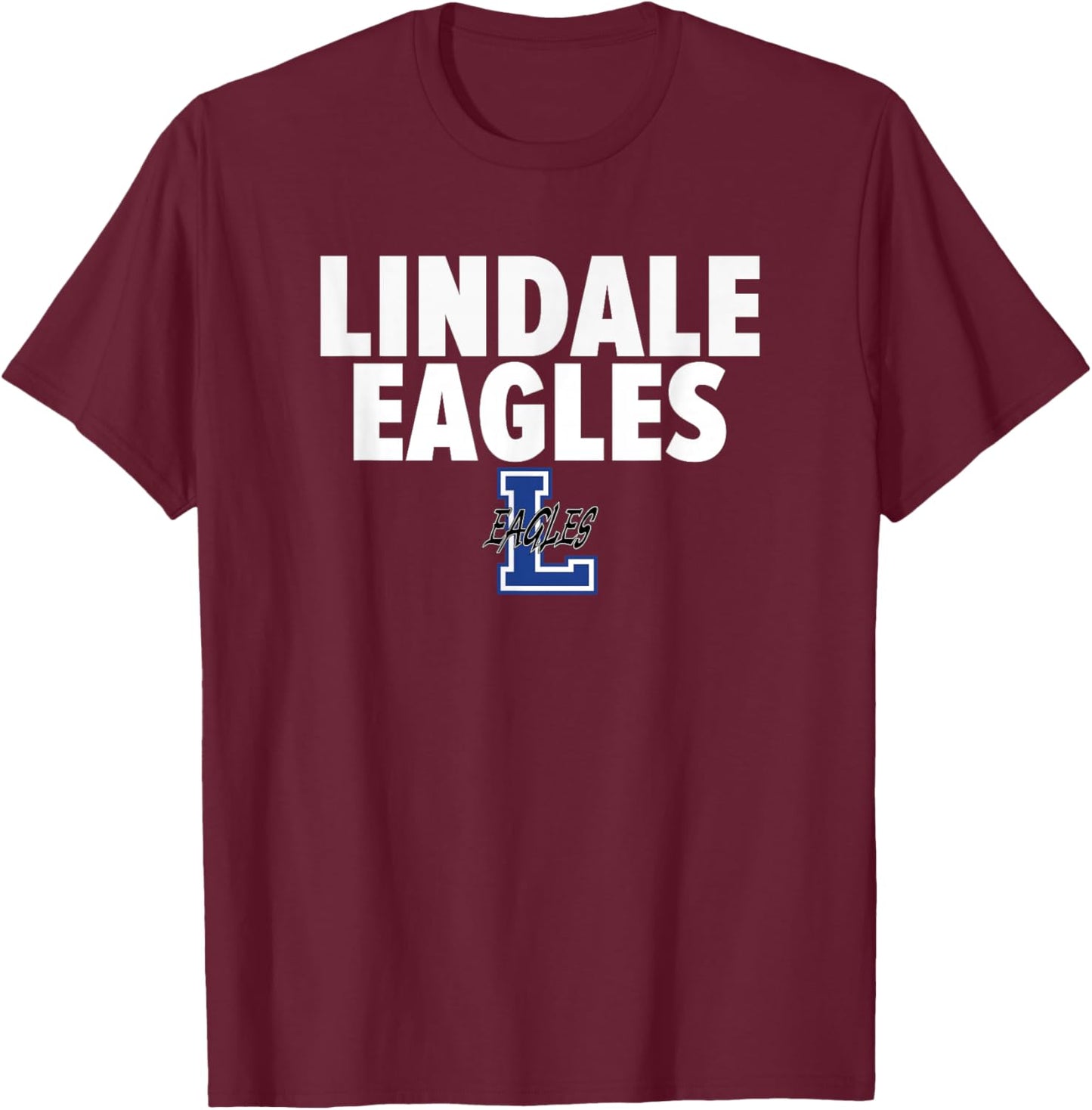 Lindale Eagles Logo Bold HS T-Shirt - T-Shirt | Maroon