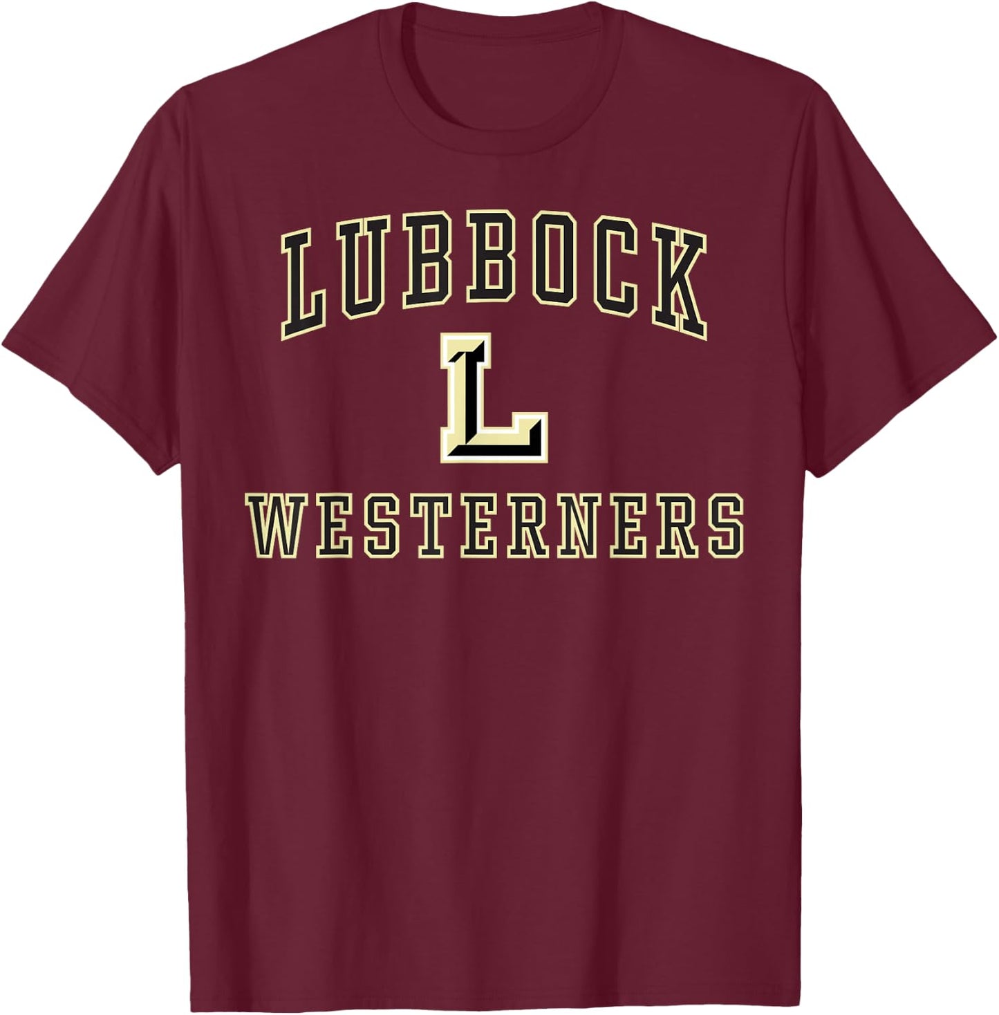 Lubbock High School Westerners C1 T-Shirt - T-Shirt | Maroon