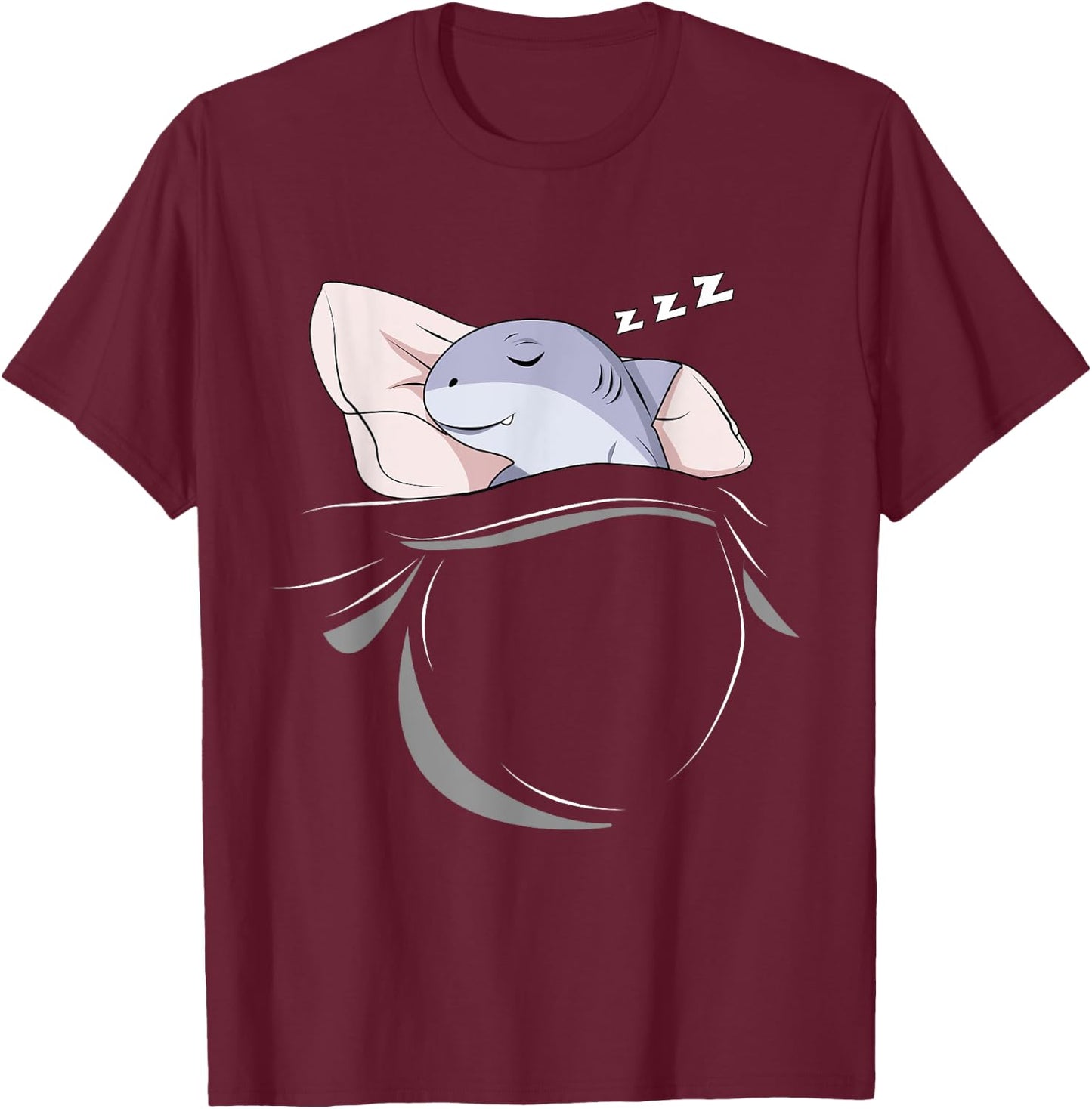 Shark Sleeping Animal Pajamas Nap PJs Outfit Gift Shark T-Shirt - T-Shirt | Maroon