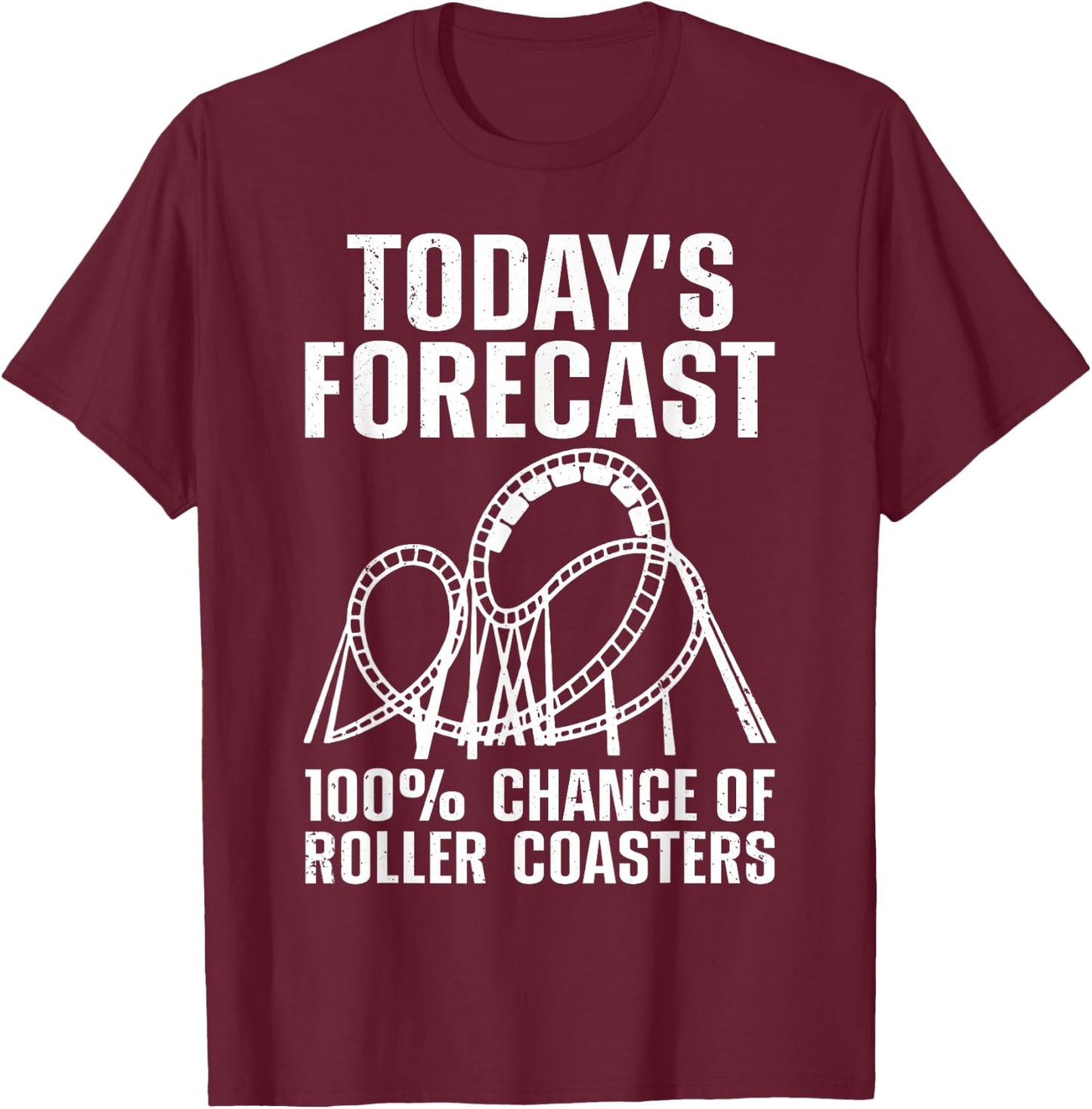 Funny Roller Coaster Design Women Kids Coaster Lover T-Shirt - T-Shirt | Maroon