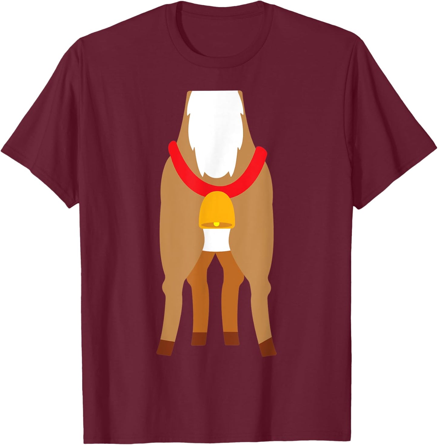 Reindeer Costume Head Funny Simple Easy Christmas Gift T-Shirt - T-Shirt | Maroon
